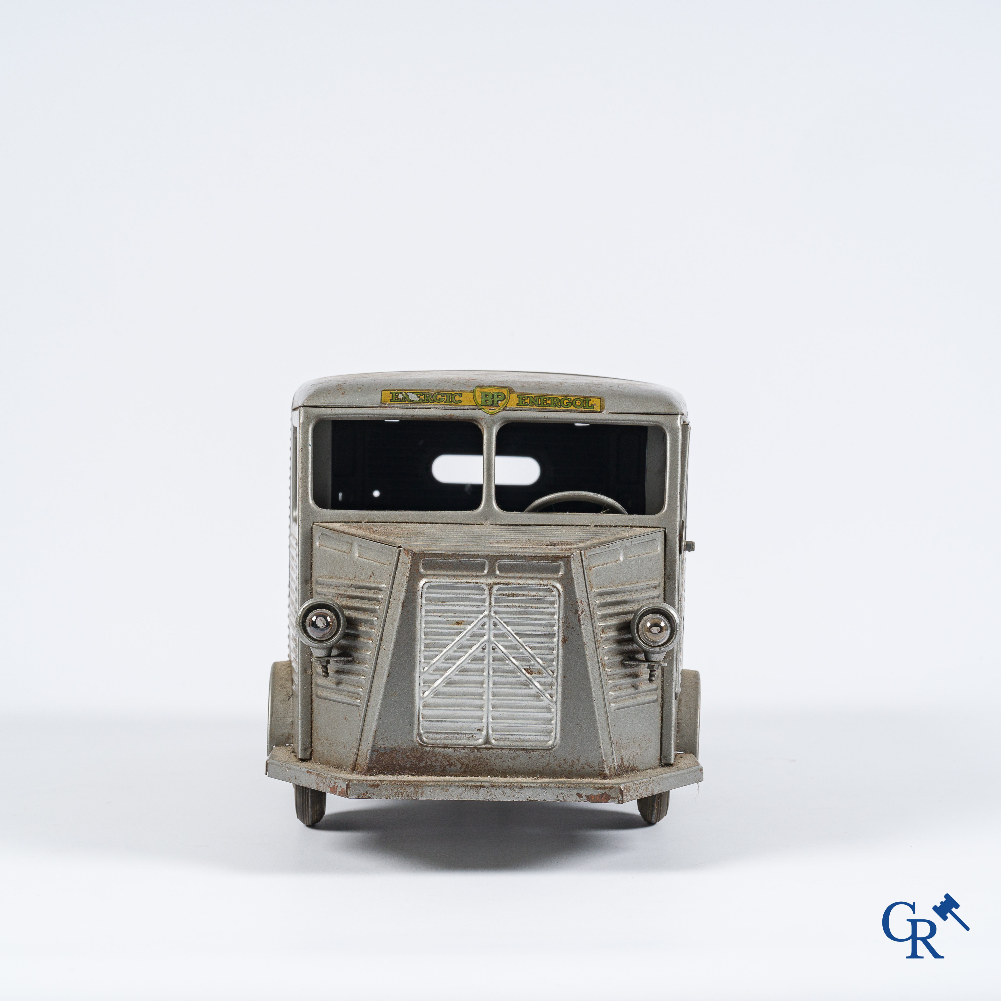 JRD, Made in France. Citroën Type H in grijs gelakt metaal met publiciteit voor Energic BP Energol. Jaren '50.
