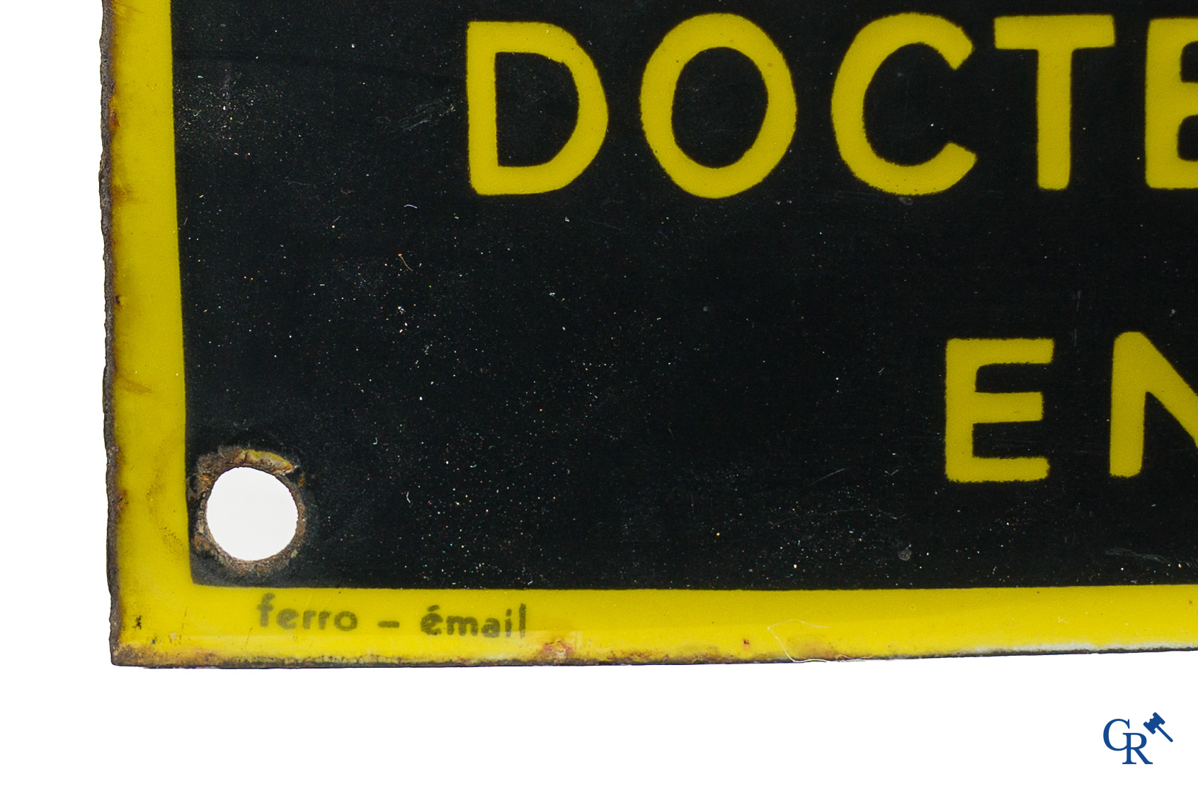 Tho-Radia. Emaille reclamebord met ingewerkte thermometer. Ferro-émail. Franse makelij tussen 1932 en 1937.