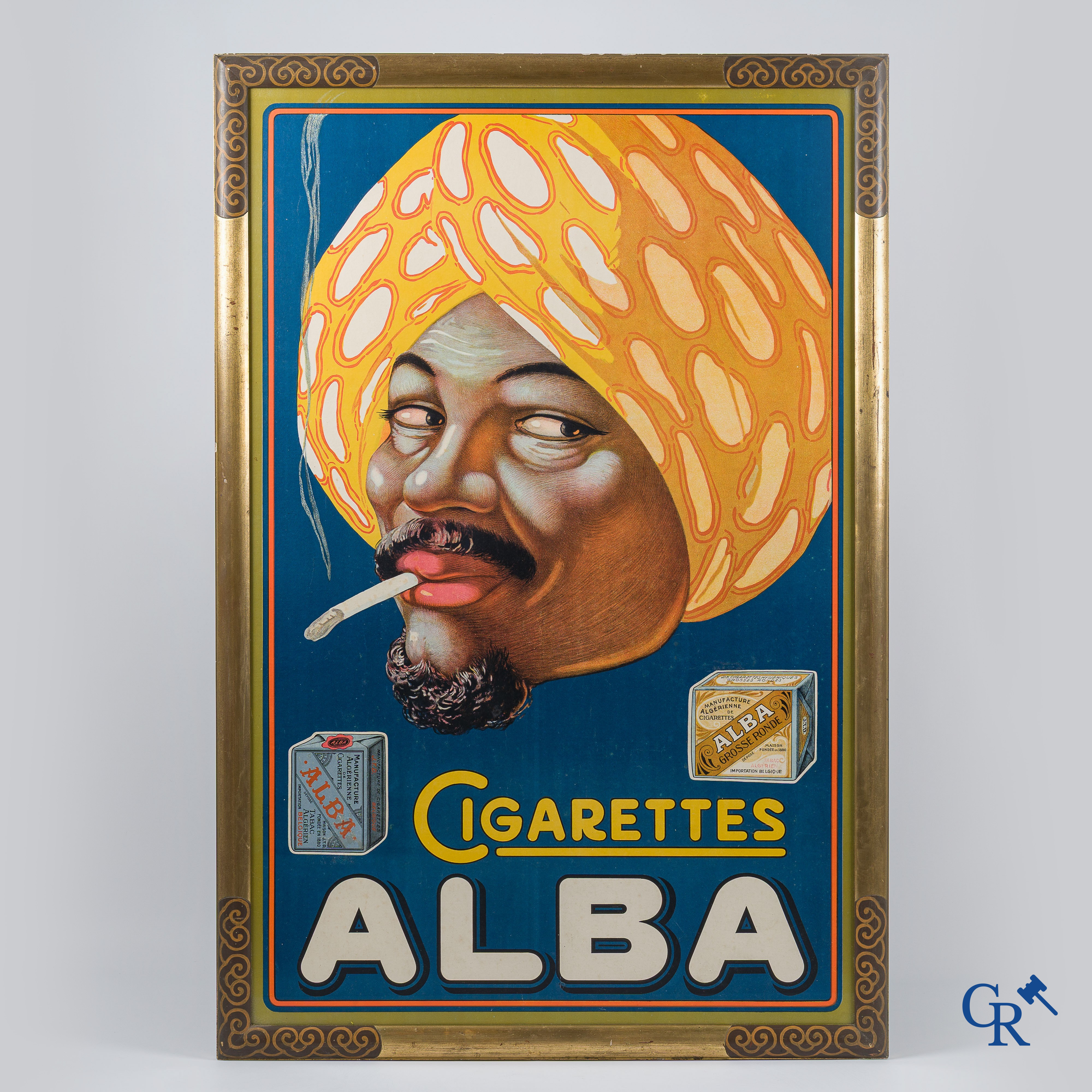 Cigarettes Alba. Originele publiciteitsaffiche voor de Manufacture Algérienne de Cigarettes et Tabac. Circa 1925.