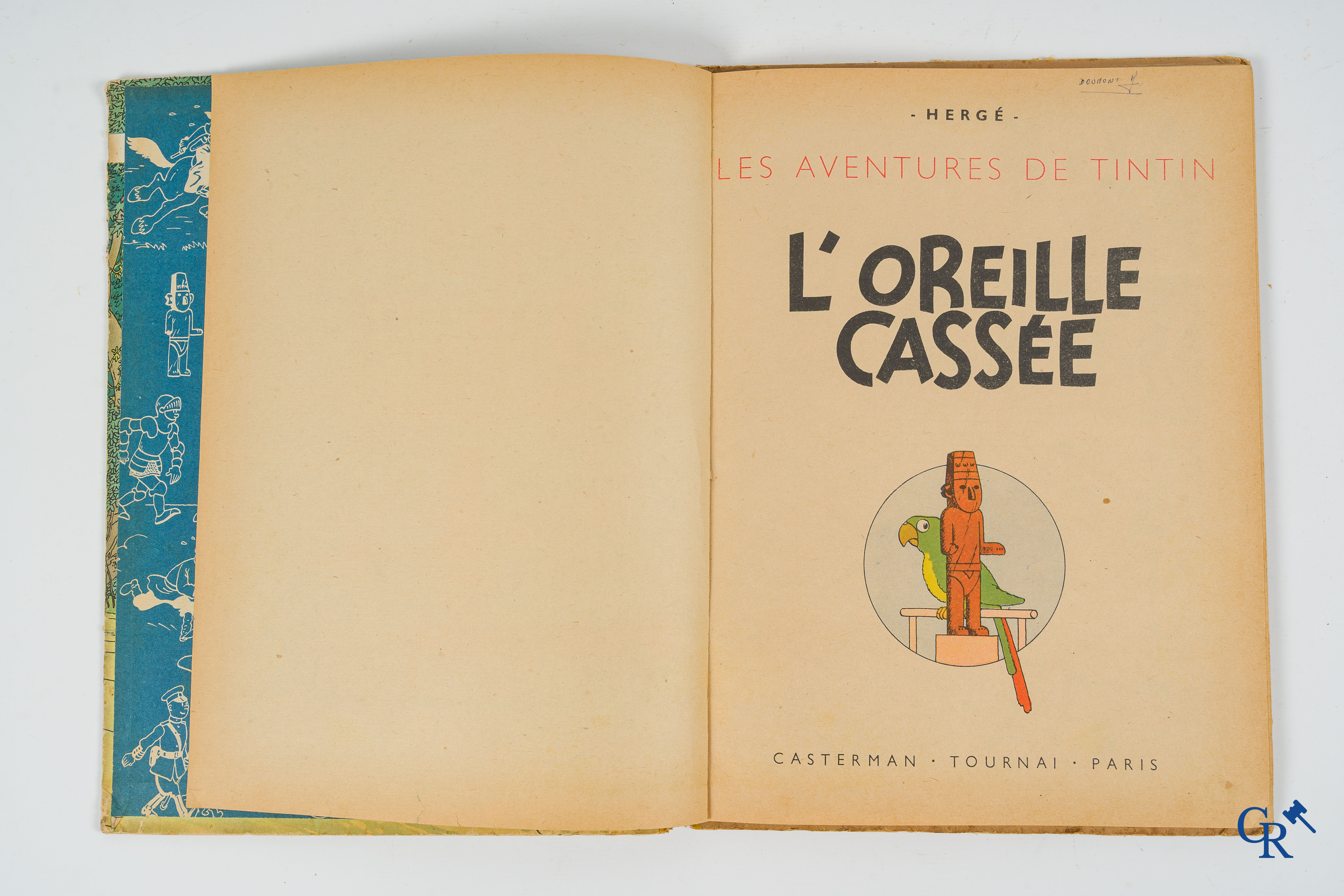 Hergé. Kuifje. Les aventures de Tintin. L'oreille cassée. Stripverhaal. Casterman. Imprimé en Belgique.