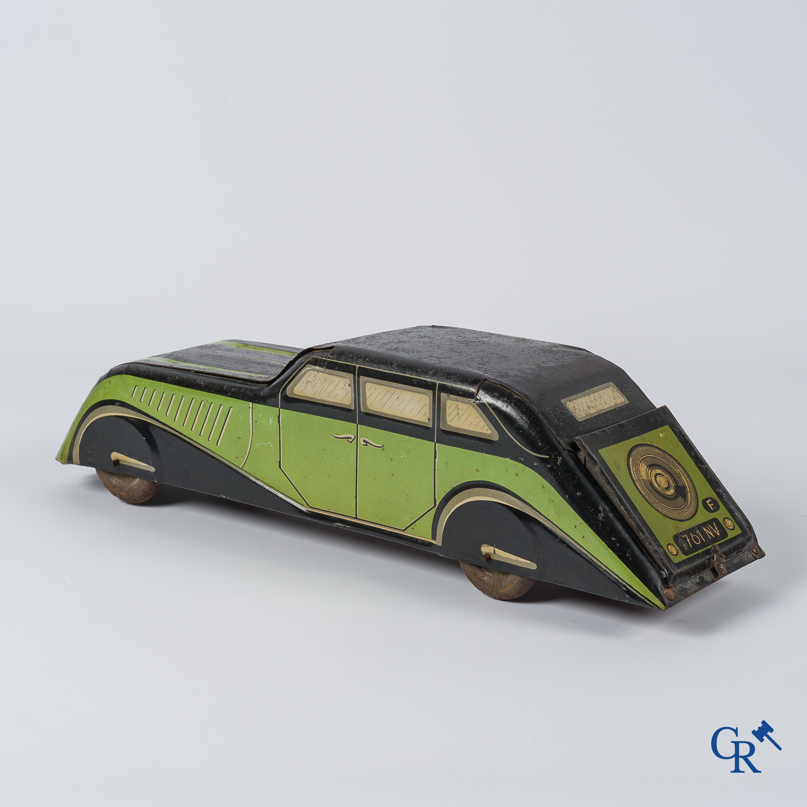 Biscuits Coste, Marseille. La limousine "Auto Aérodynamique". Uitzonderlijke koekjesdoos. Circa 1935.