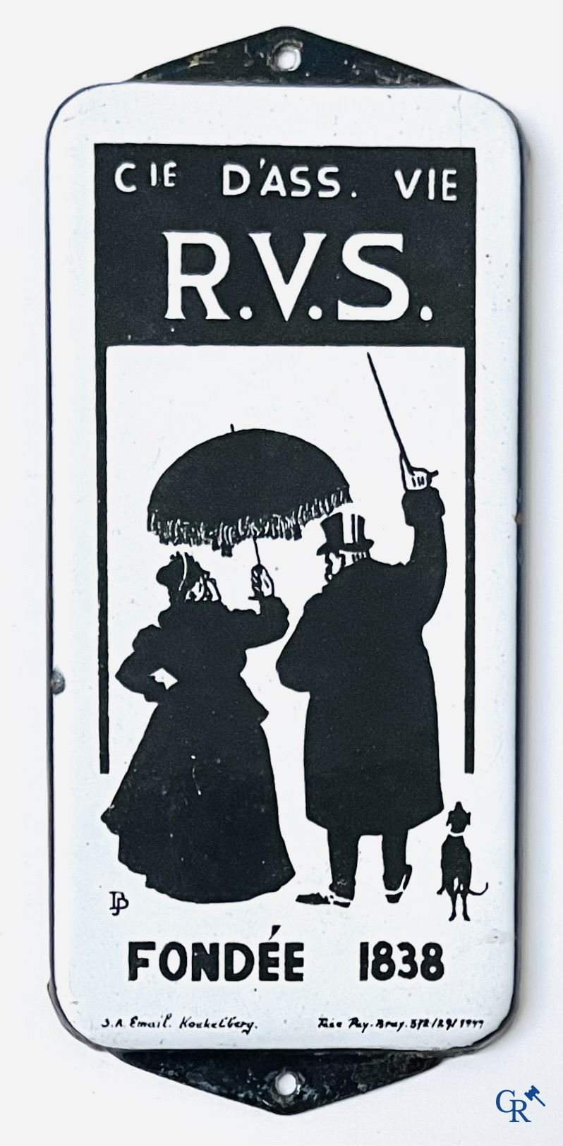 RVS, een emaille deurpost naar een ontwerp van Tjeerd Bottema. Emaillerie Koekelberg 1949.