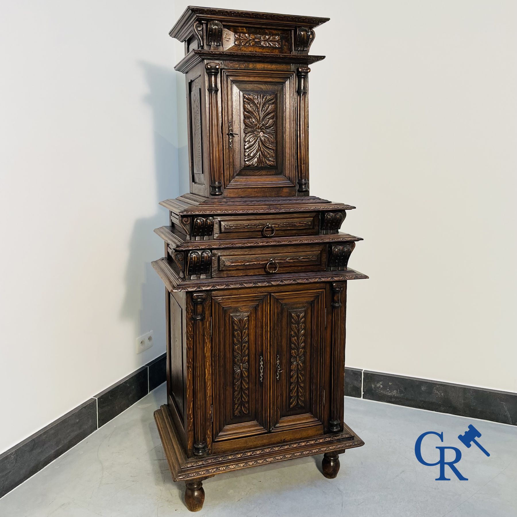 Furniture: An oak sacristy credence.