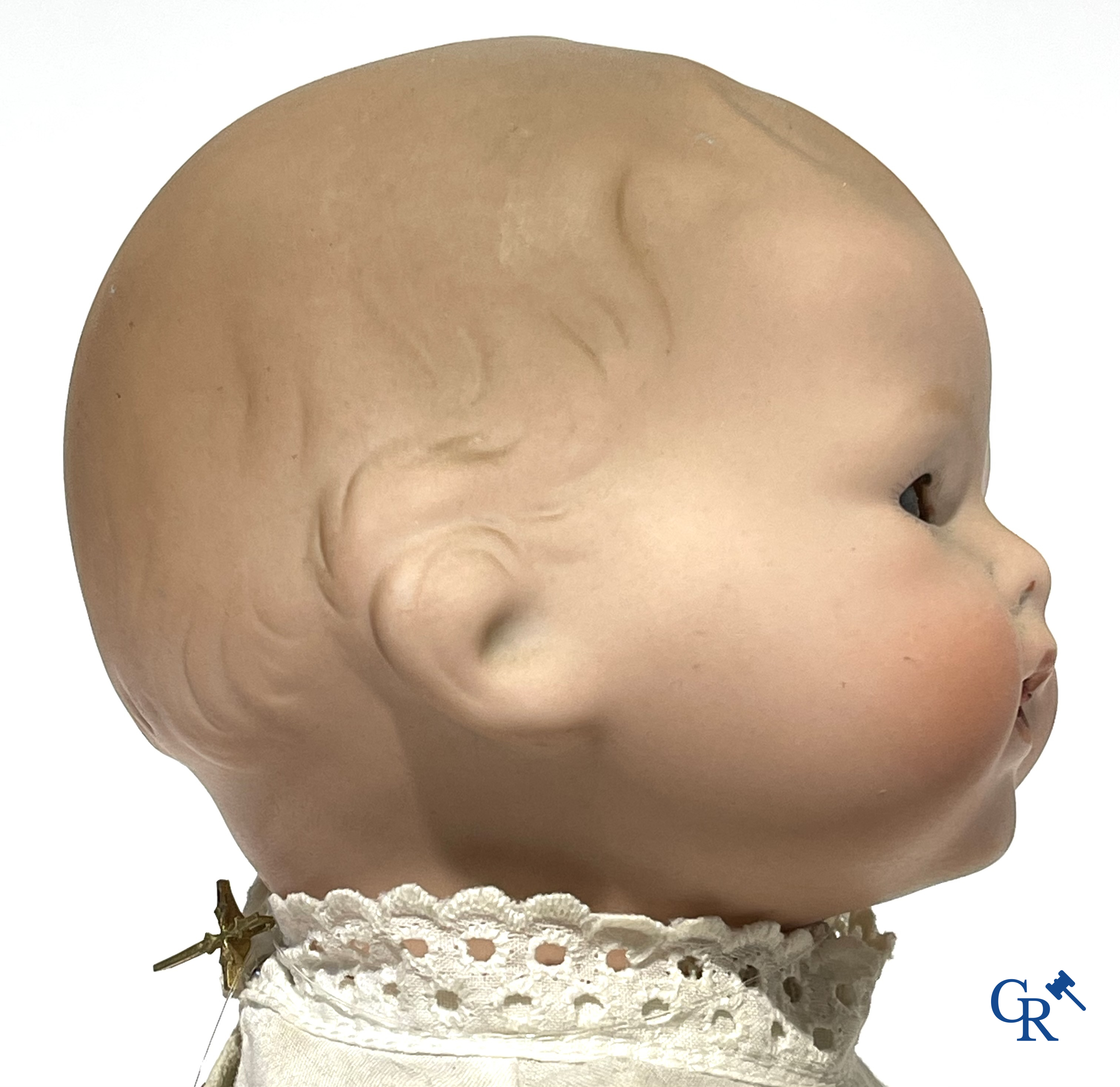 Old toys, a lot of 3 antique dolls with porcelain heads.