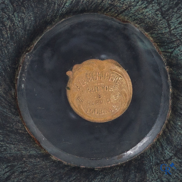 Daum Nancy France, vaas in glaspasta met een decor van klaprozen.