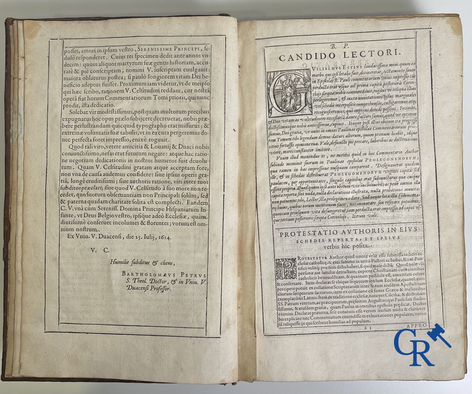 Livres anciens: Willem Hessels van Est (1542-1613) Les épîtres de St. Paul. Tomus prior en tomus posterior. Douai 1614.