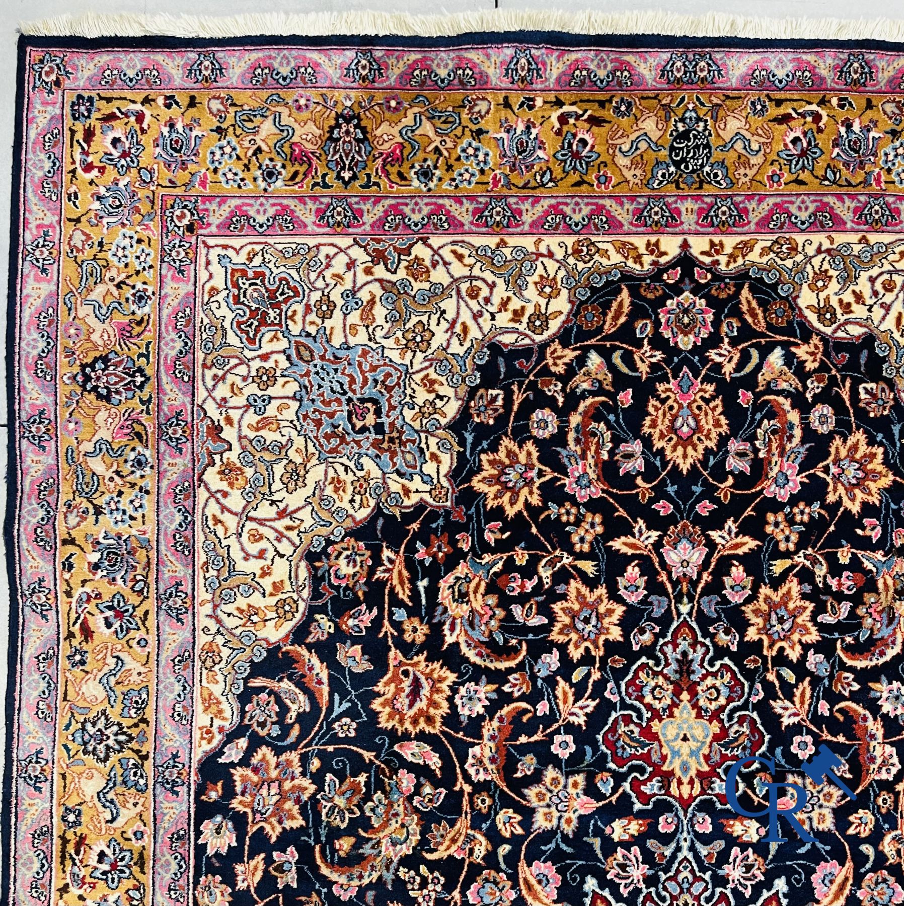 Oriental carpets: Isfahan, Iran. Large hand-knotted Persian carpet.