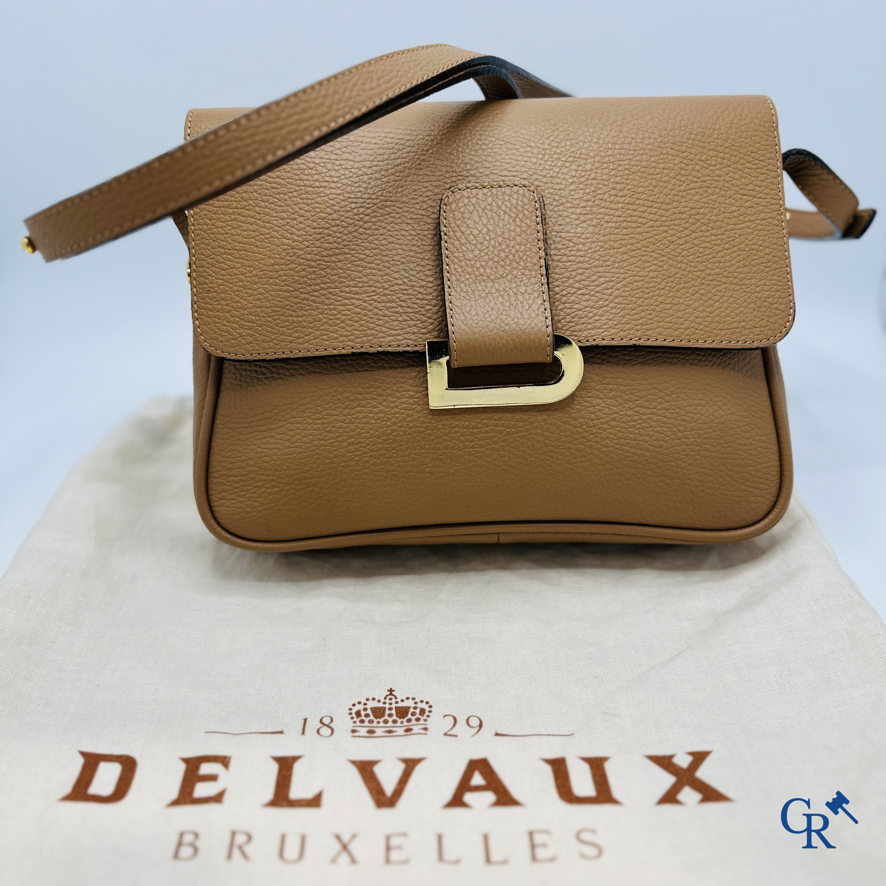 Delvaux: Handtas in lichtbruin leder.<br />
Heel mooie staat.