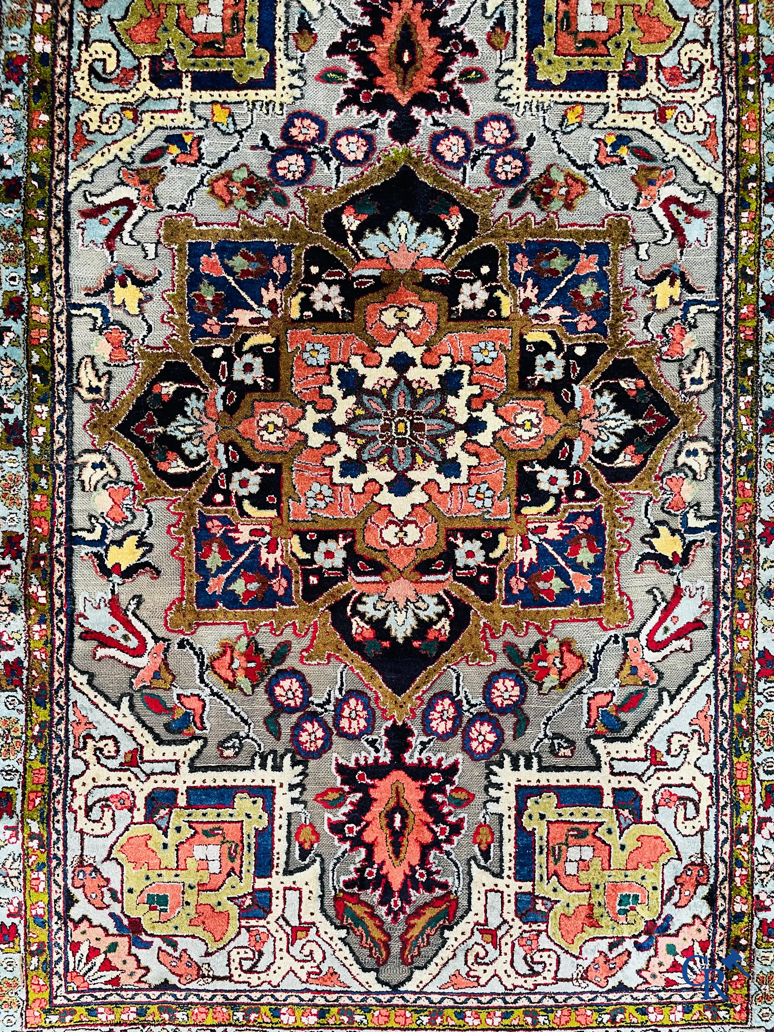 Oriental carpets: Heriz, an exceptionally finely knotted carpet decorated with silver thread.