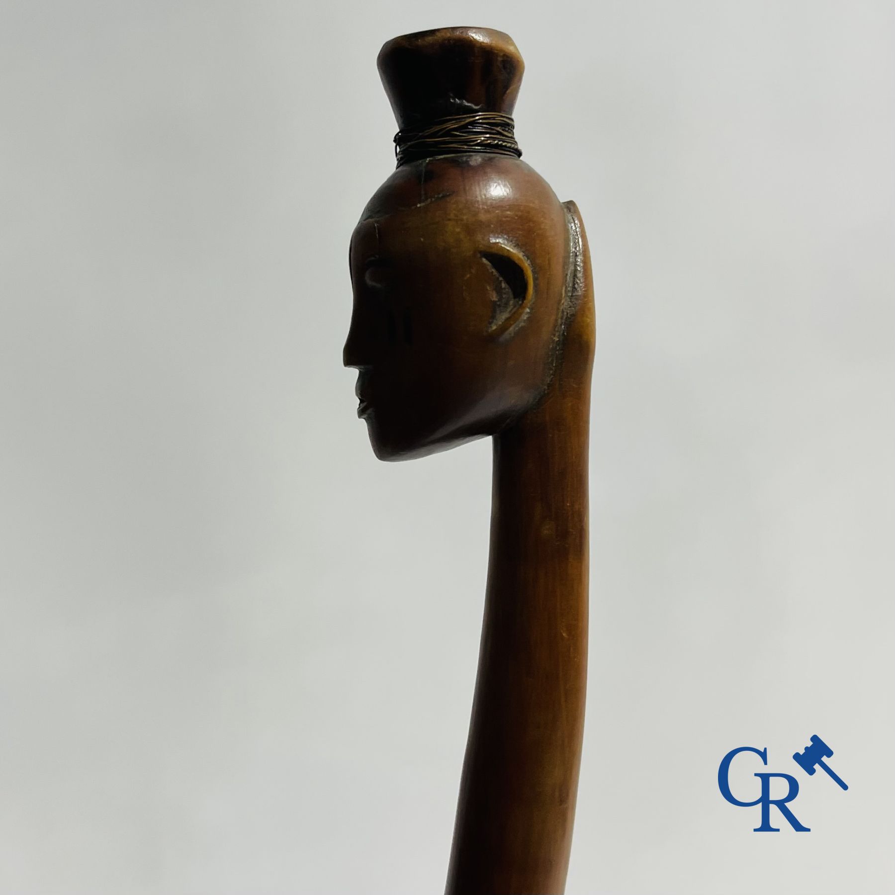 African art: A sculpted wooden staff.