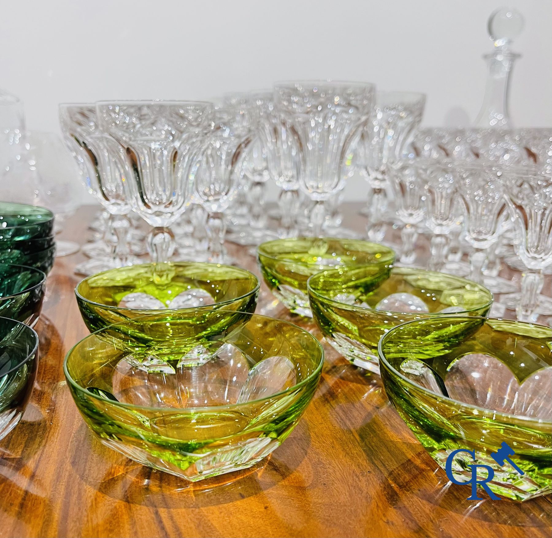 Large lot of glassware in crystal Val Saint Lambert and others.