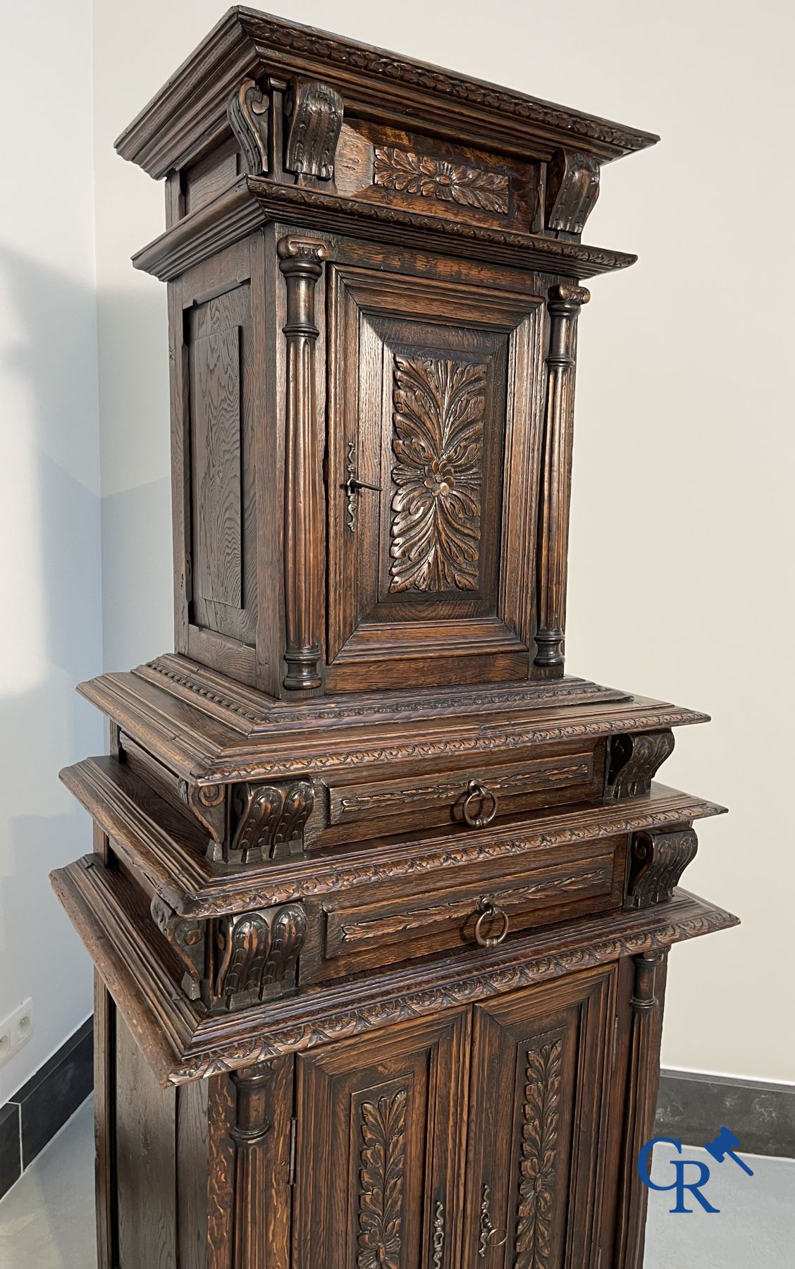 Furniture: An oak sacristy credence.