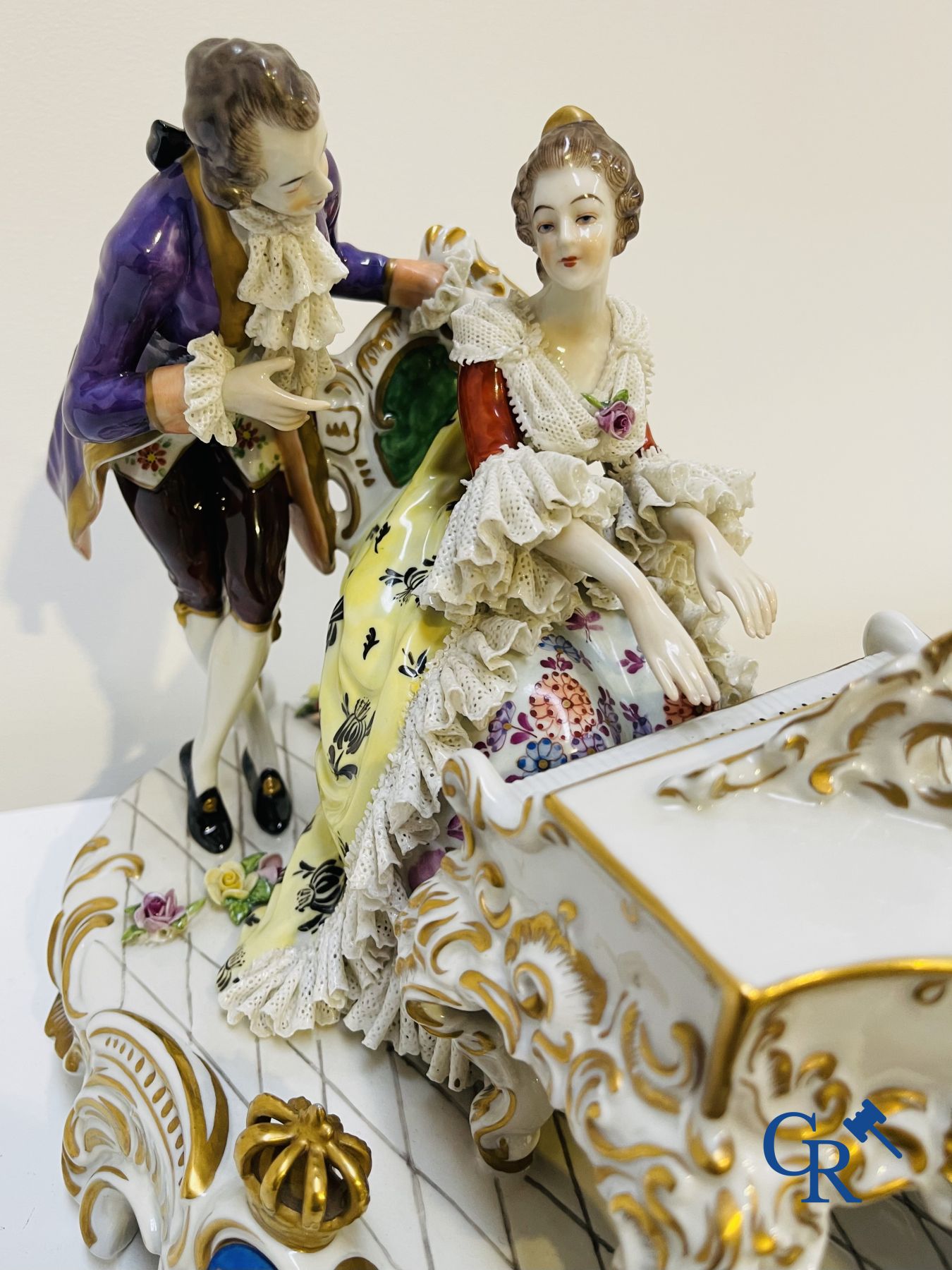 Porcelain: Volkstedt Rudolstadt: "The piano lessons"