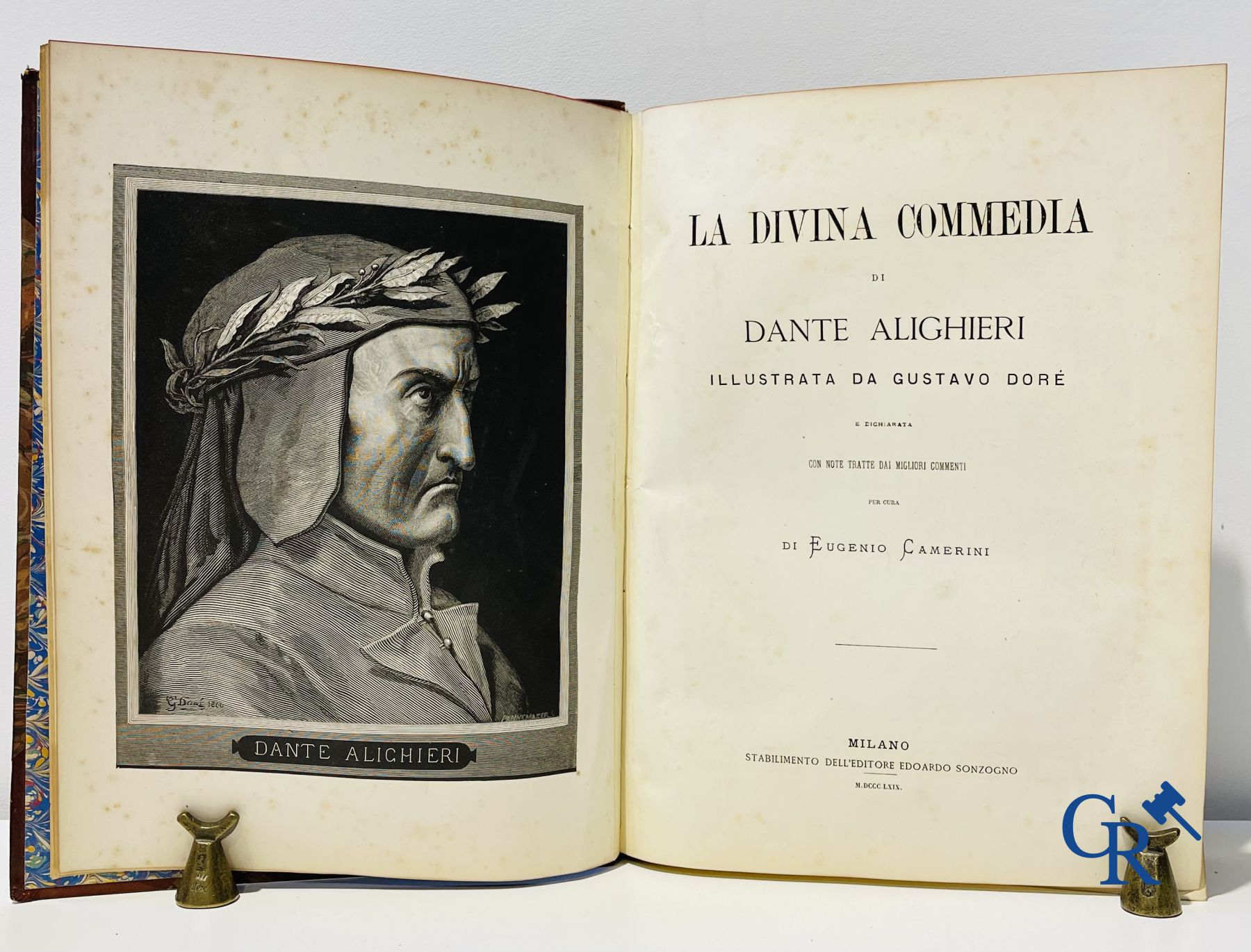 Boeken: Rabelais François, Werken van Rabelais, tekeningen door Gustave Doré. Dante Alighieri, La Divina Commedia.