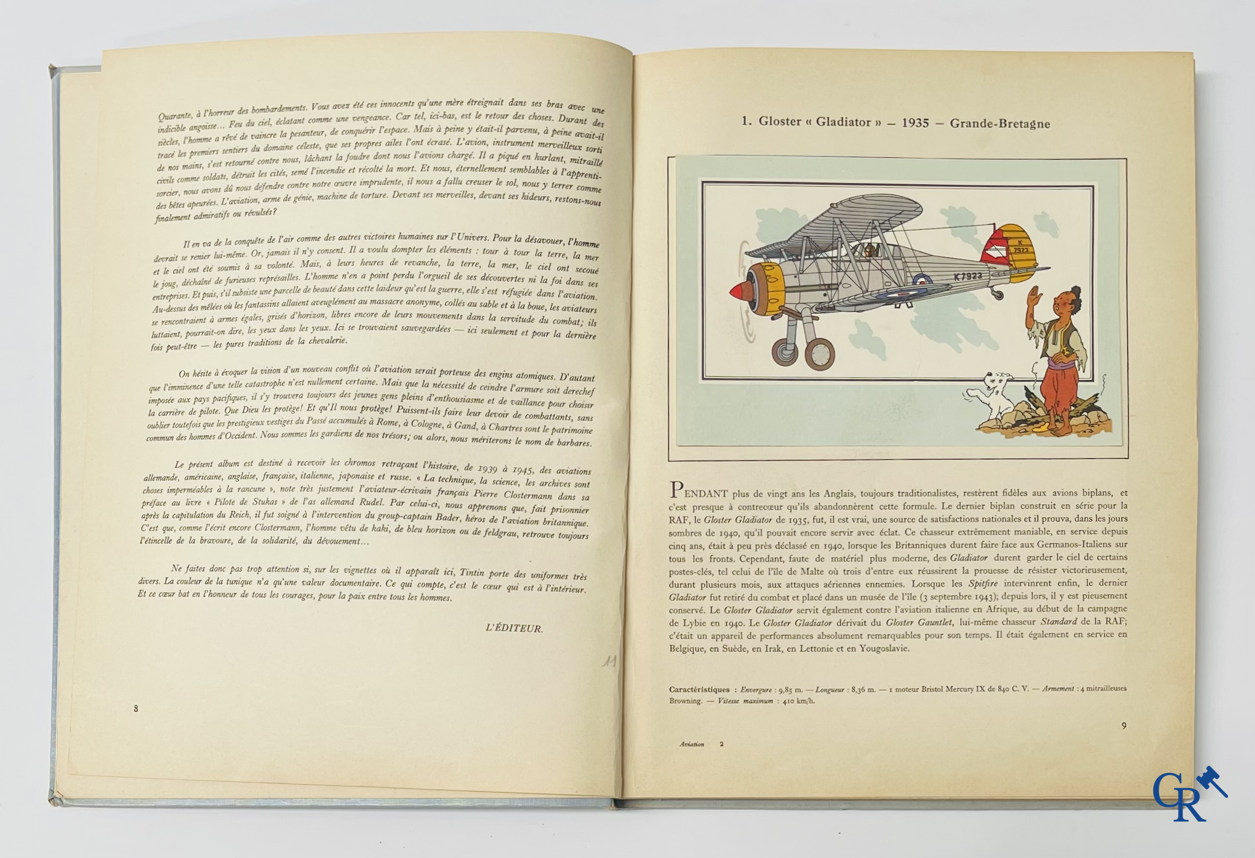 Hergé, L'Aviation Guerre 1939-1945. Collection Voir et Savoir. Copyright 1953. Lombard Brussel.