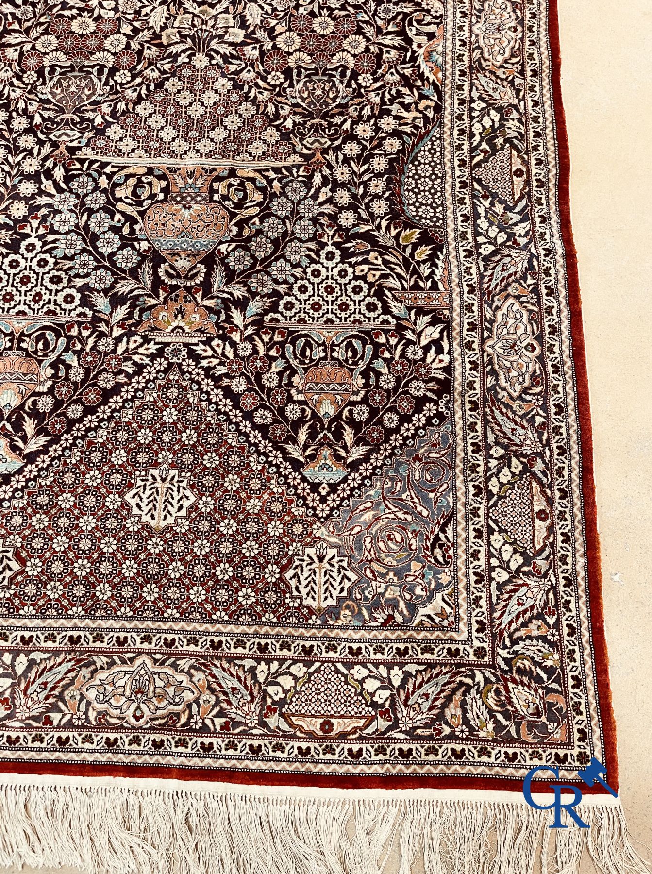 Carpet: Oriental carpet wool and silk