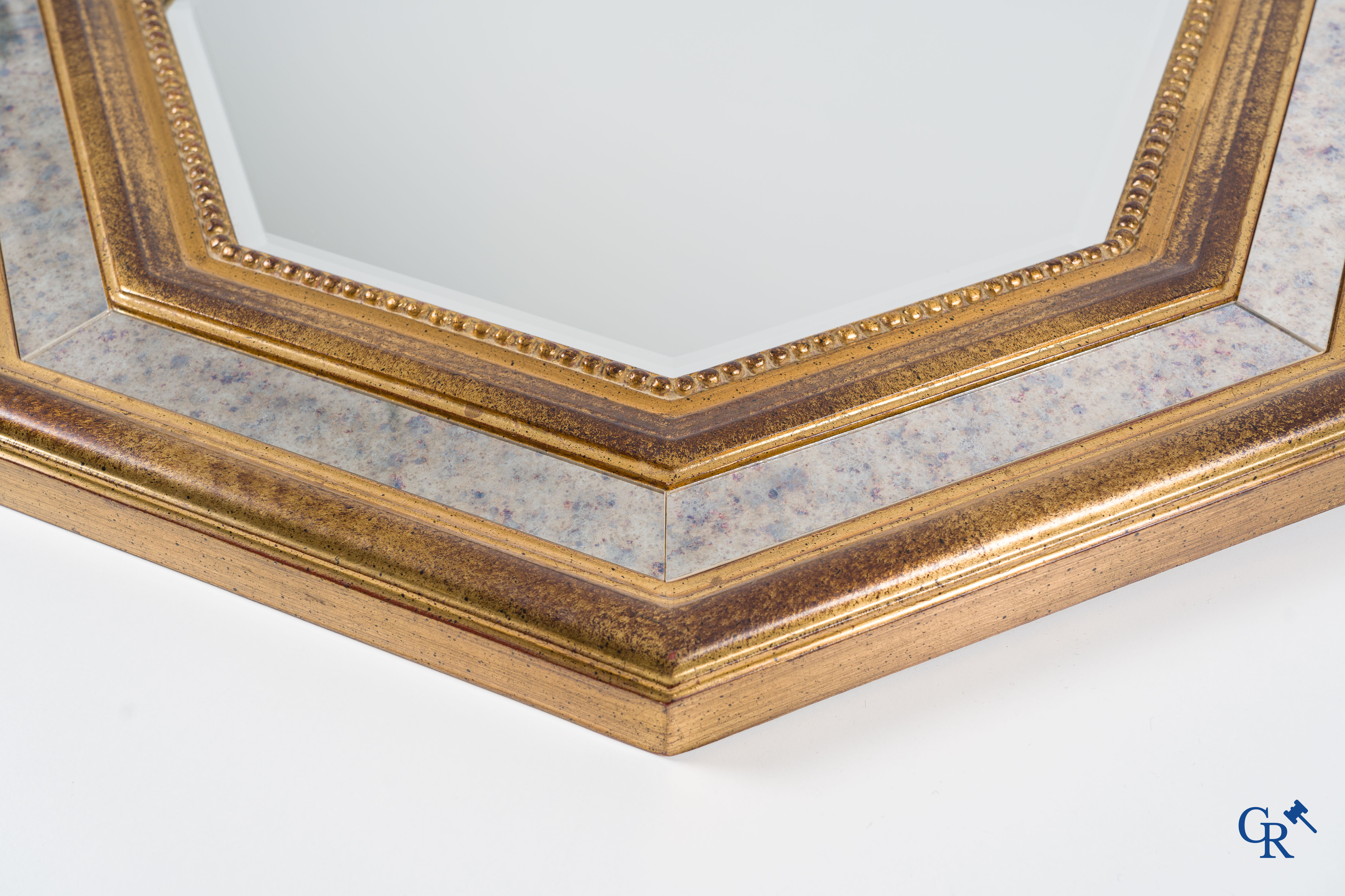 Deknudt, gilded wooden mirror circa 1980.