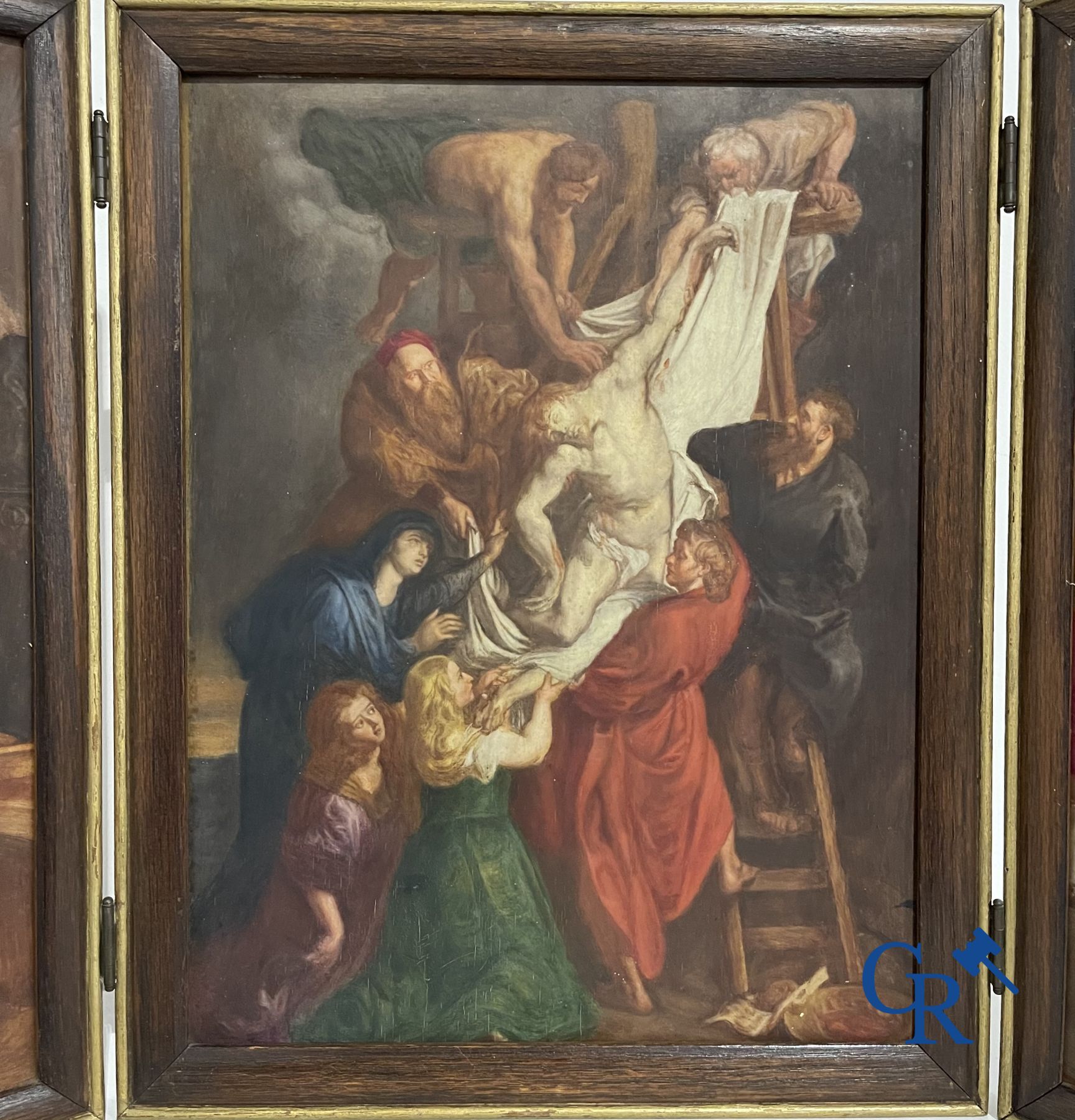 Triptych: After Pieter Paul Rubens, 19th century sketch of the 3 inner panels of the Descent from the Cross.