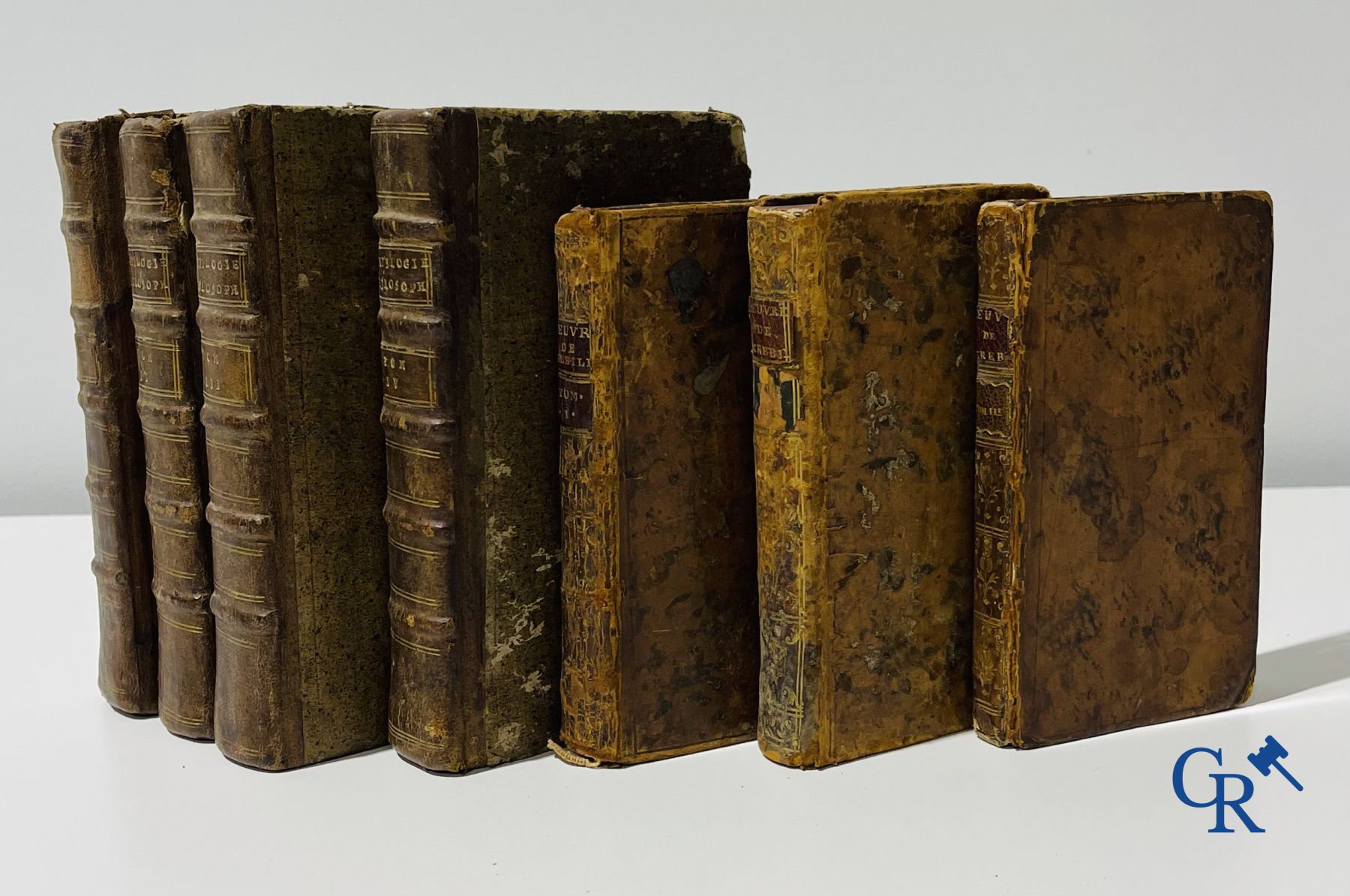 Early printed books: Abbé de Fontenay (4 volumes) 1774 and Les oeuvres de monsieur de Crébillon (3 volumes) 1754.