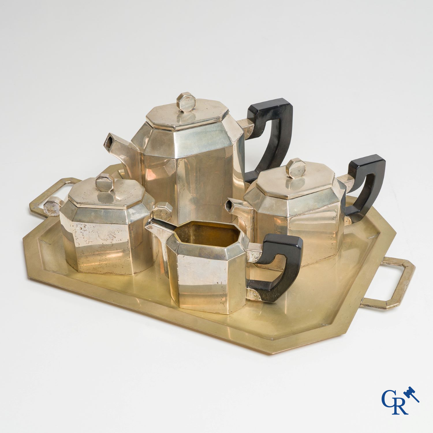 Silver: Art Deco coffee and tea set in silver (800°/00)