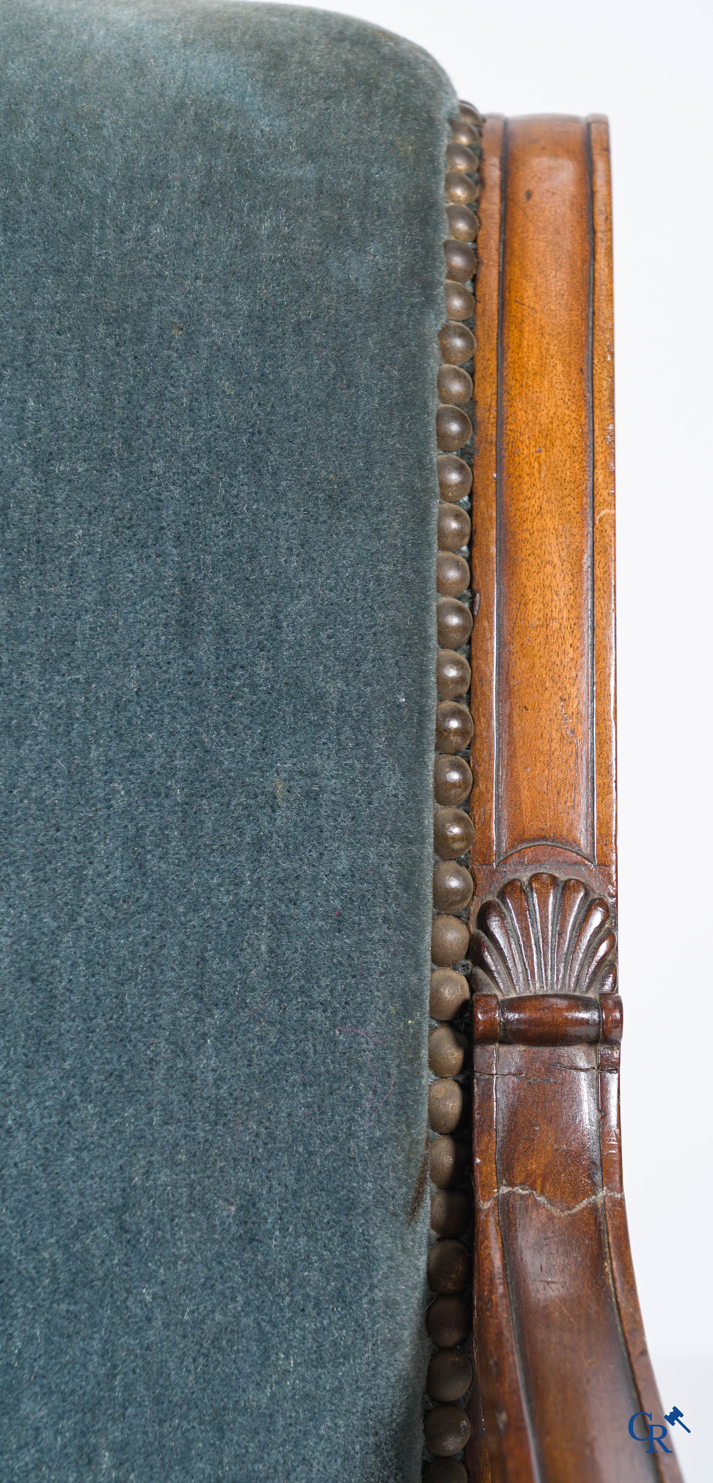 Empire. Een bureaustoel in mahonie hout, Retour d'Egypte-stijl. Empire periode, circa 1815.