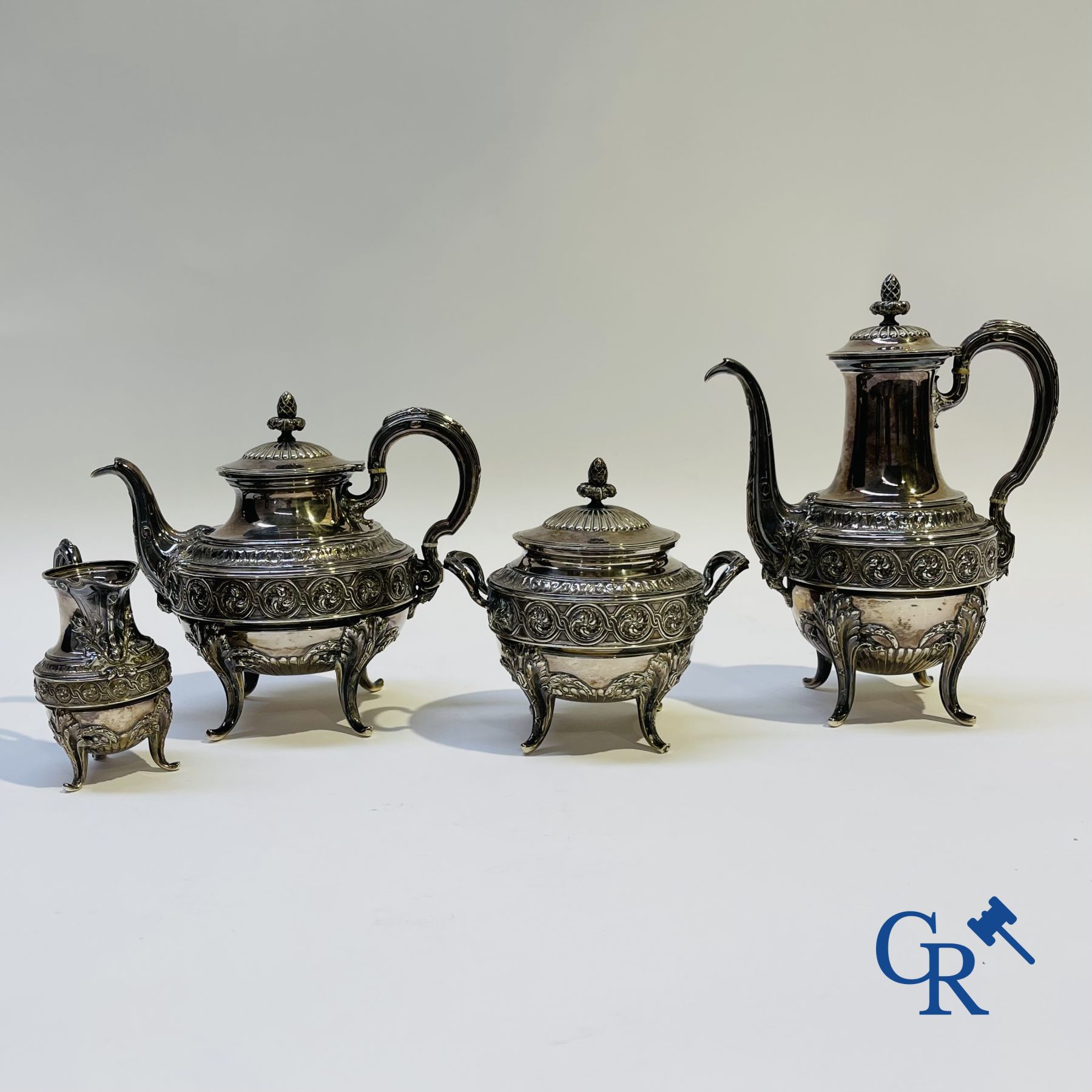 Silver: Alphonse Debain. Coffee/tea set in silver.