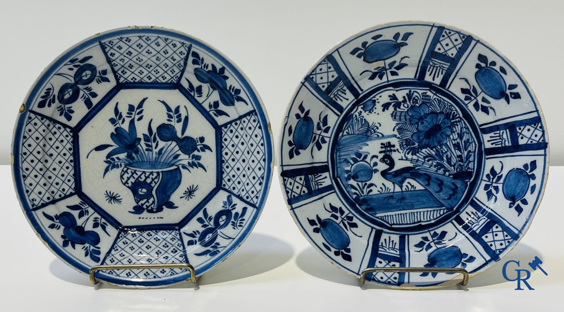 Delft: 10 pieces of 18 century Delft faience.