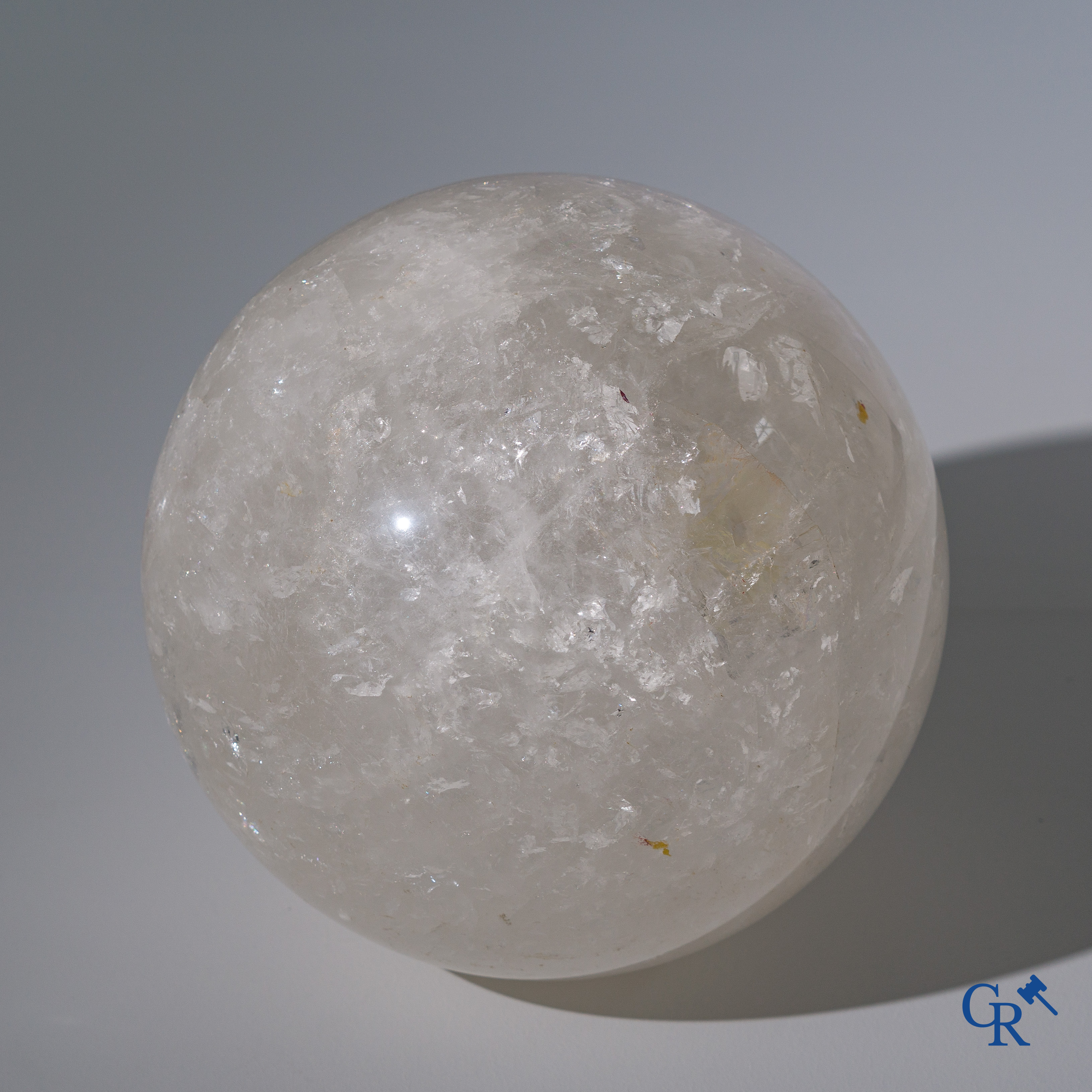 An exceptionally large rock crystal sphere. Diameter 36 cm.