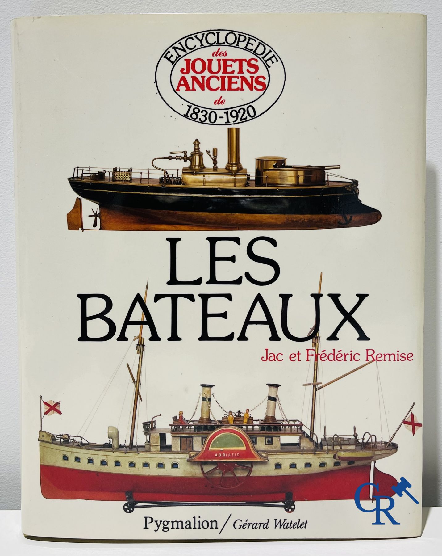 Old toys: Jacques Milet. 4 books on toy boats and 2 original drawings by Jacques Milet.