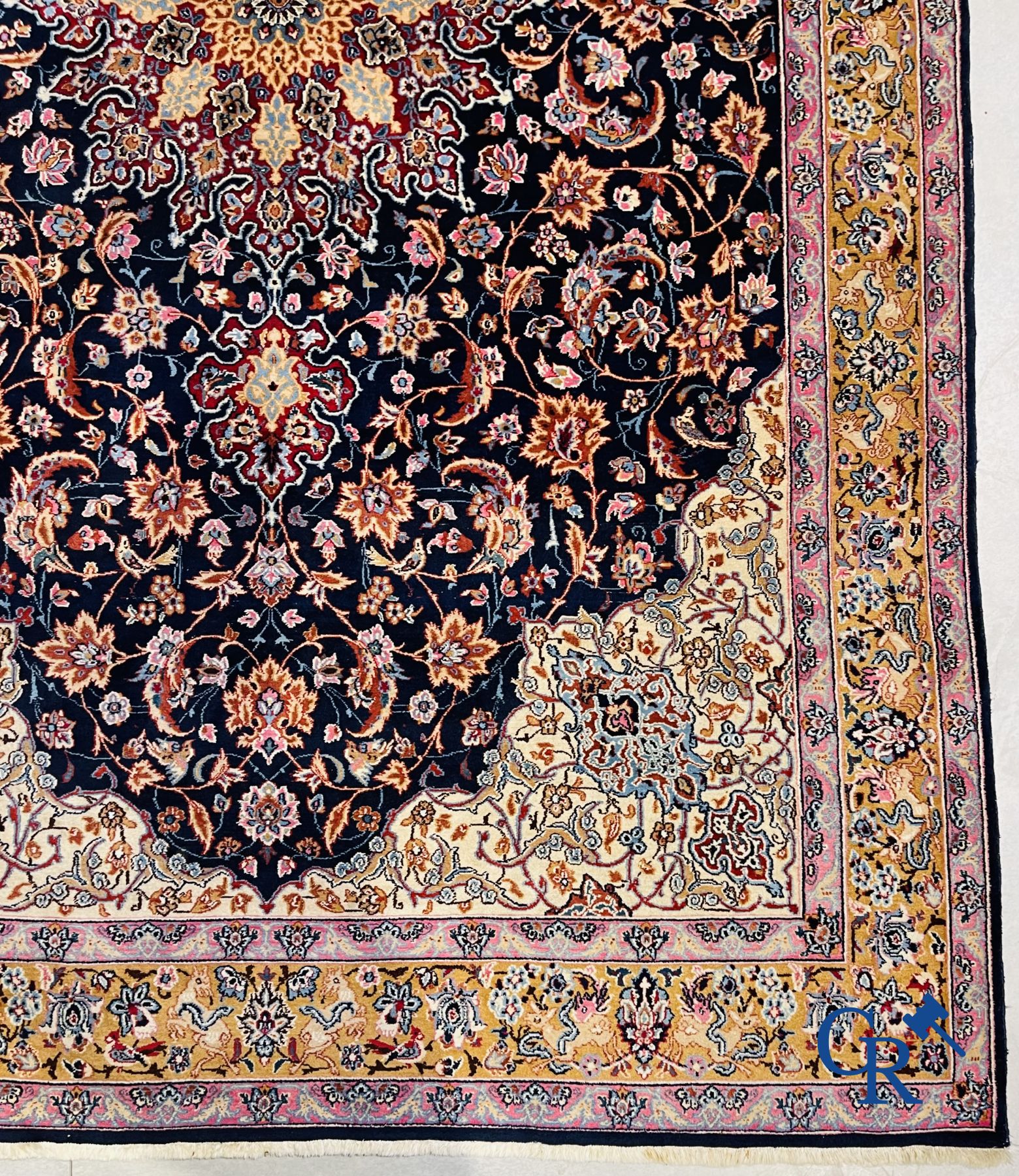 Oriental carpets: Isfahan, Iran. Large hand-knotted Persian carpet.