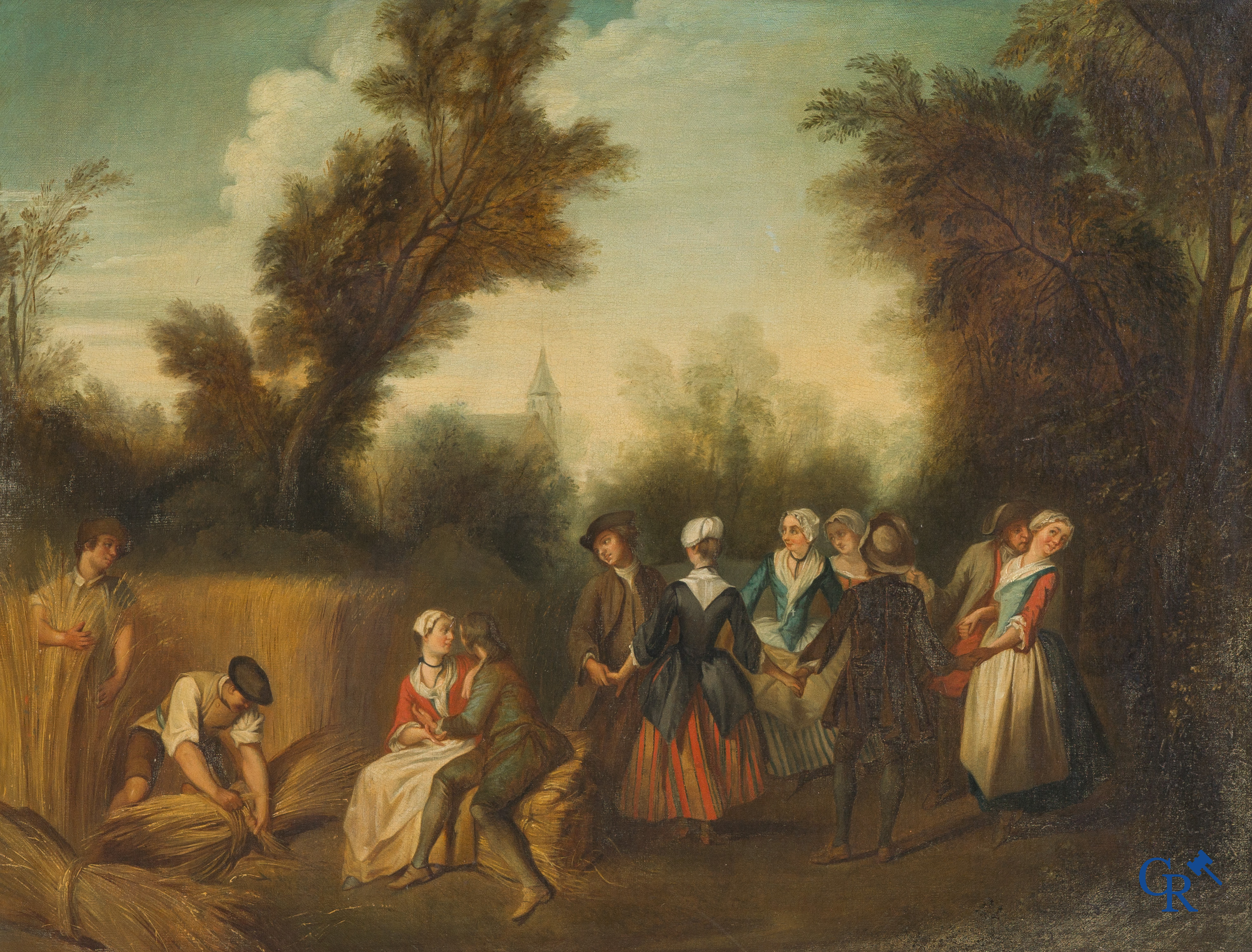 Nicolas Lancret (naar) "L'Eté", olie op doek. 19e eeuw.