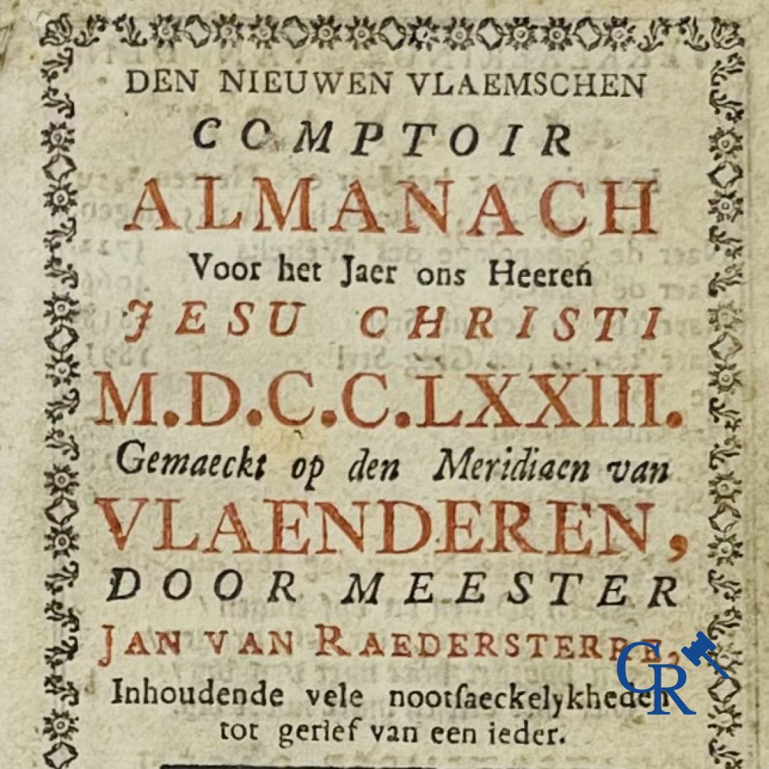 Early printed books: Jan Van Raedersterre, Den nieuwen Vlaemschen comptoir Almanach. 1773 Petrus Joannes Vereecken.