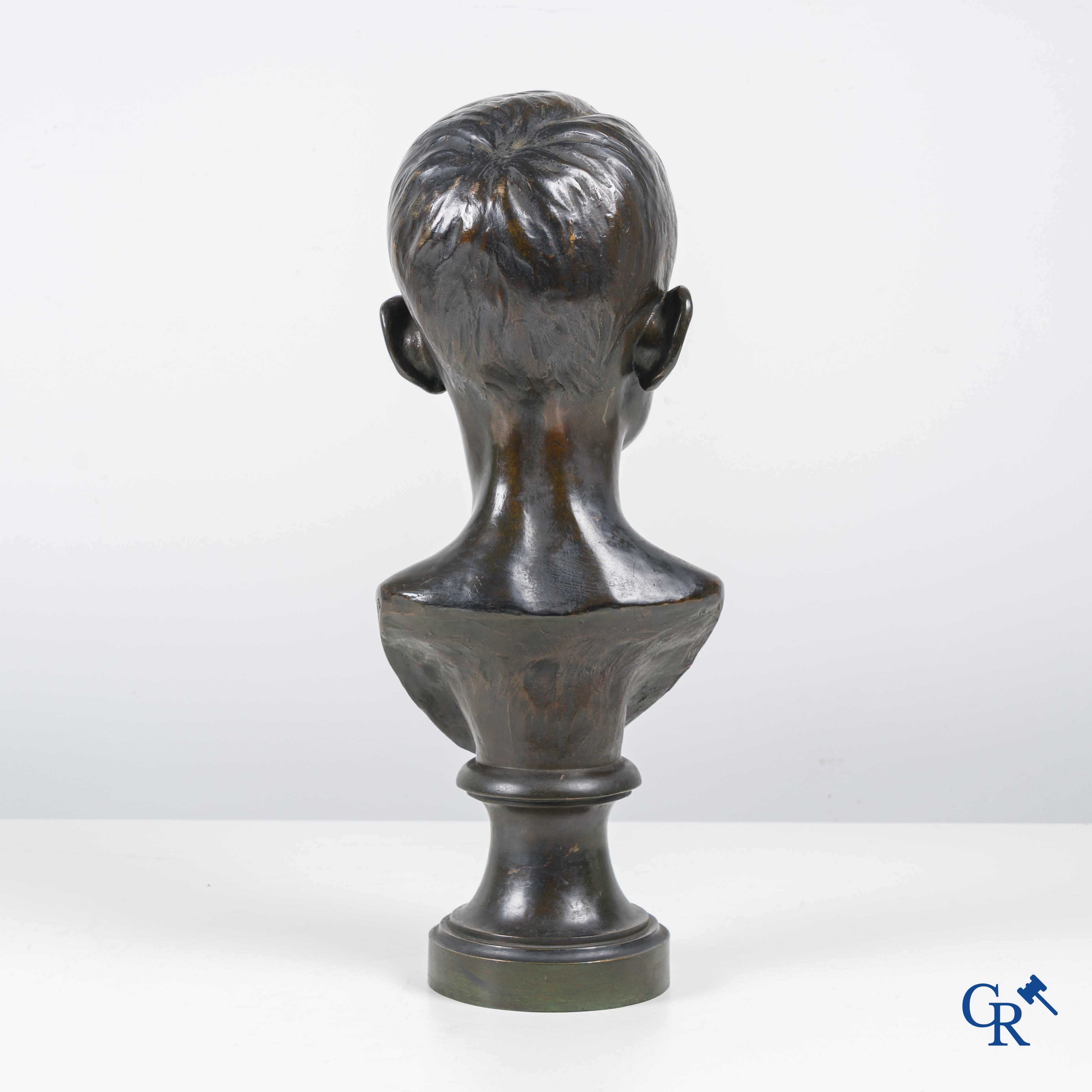 R. De La Boulaye, Bronze bust of a young man. Signed and dated 1913.