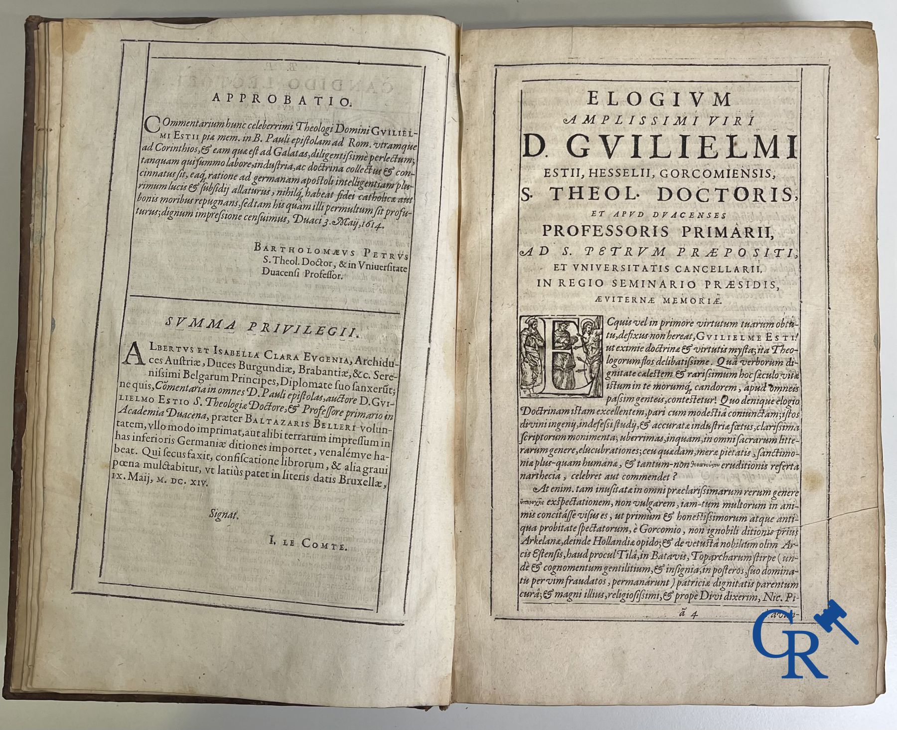 Livres anciens: Willem Hessels van Est (1542-1613) Les épîtres de St. Paul. Tomus prior en tomus posterior. Douai 1614.