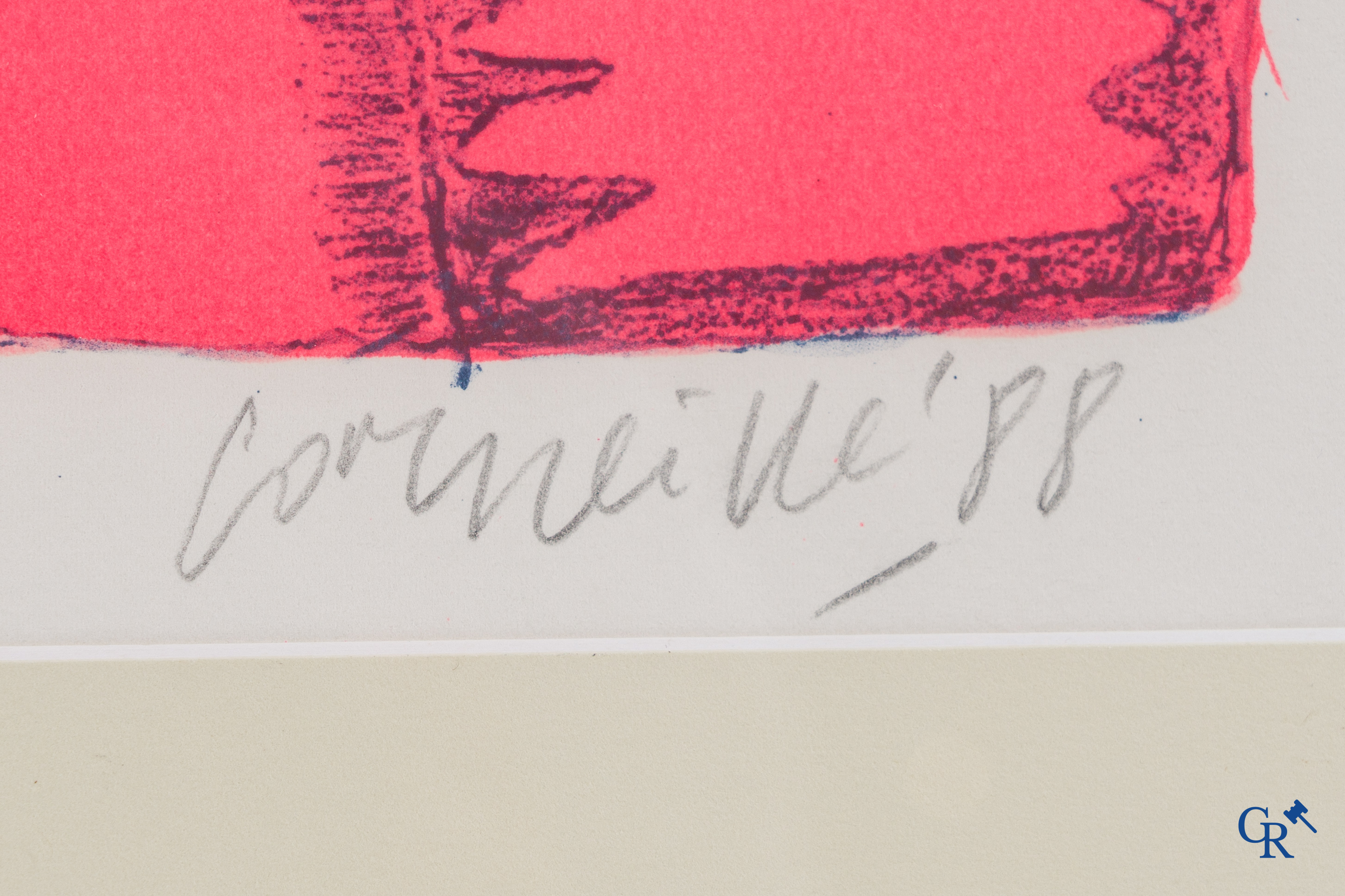 Corneille (1922-2010) La Chambre Rouge '88. Lithographie en couleur, 43/125.