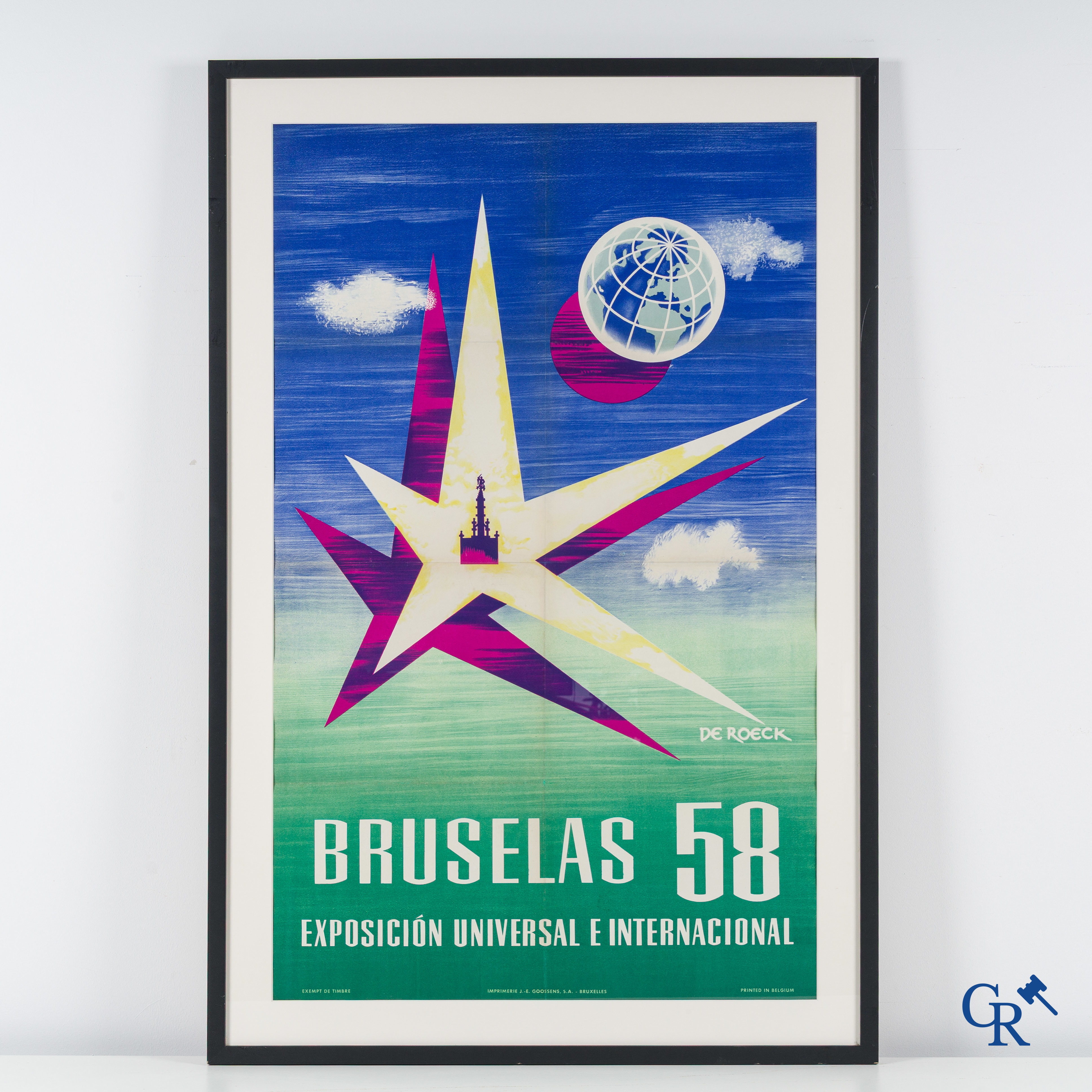 Lucien De Roeck (Dendermonde 1915 - Ixelles 2002) Poster World Exhibition Brussels 1958. Impr. Goossens.