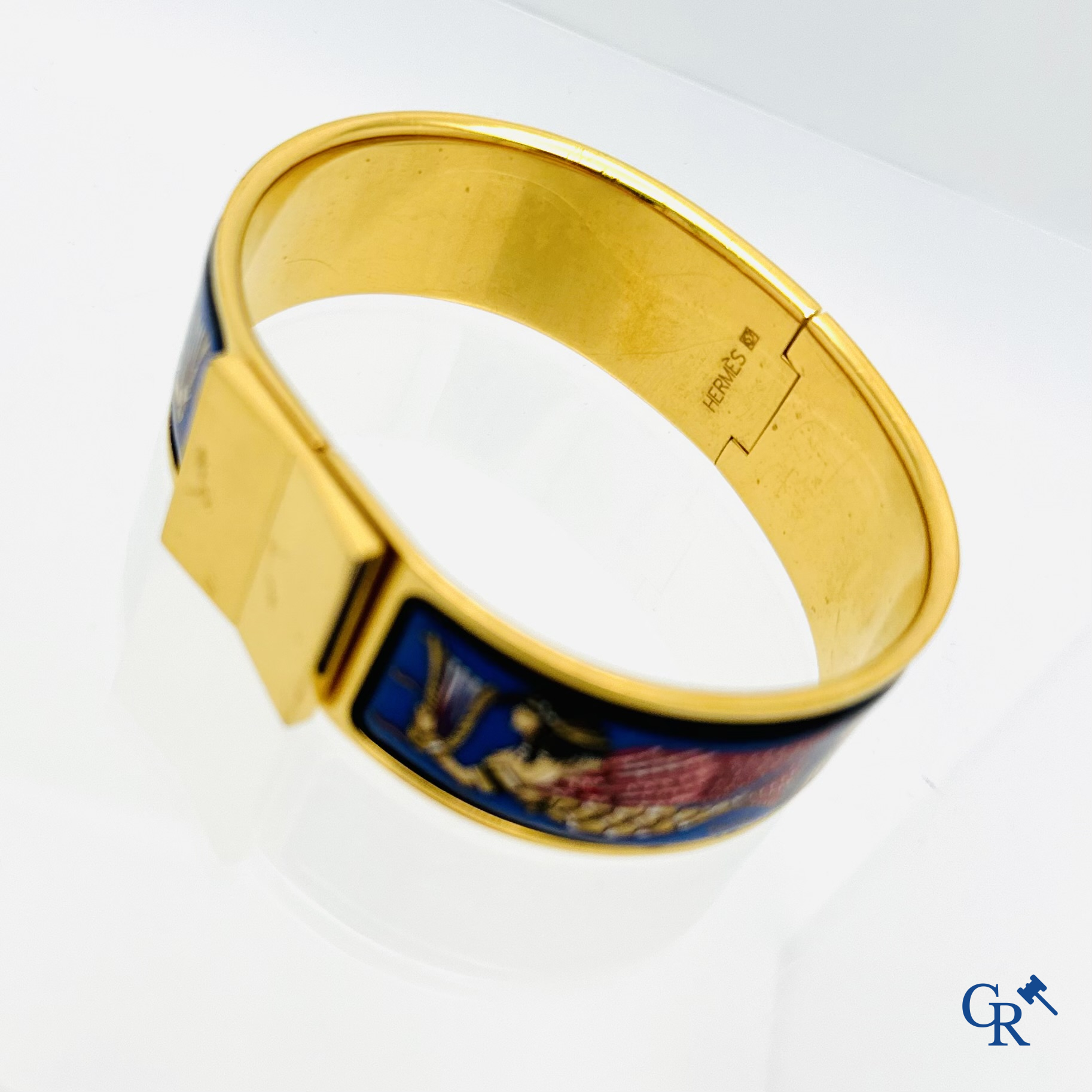 Hermès: Bracelet clic clac émaillée (décor grècque egypte)