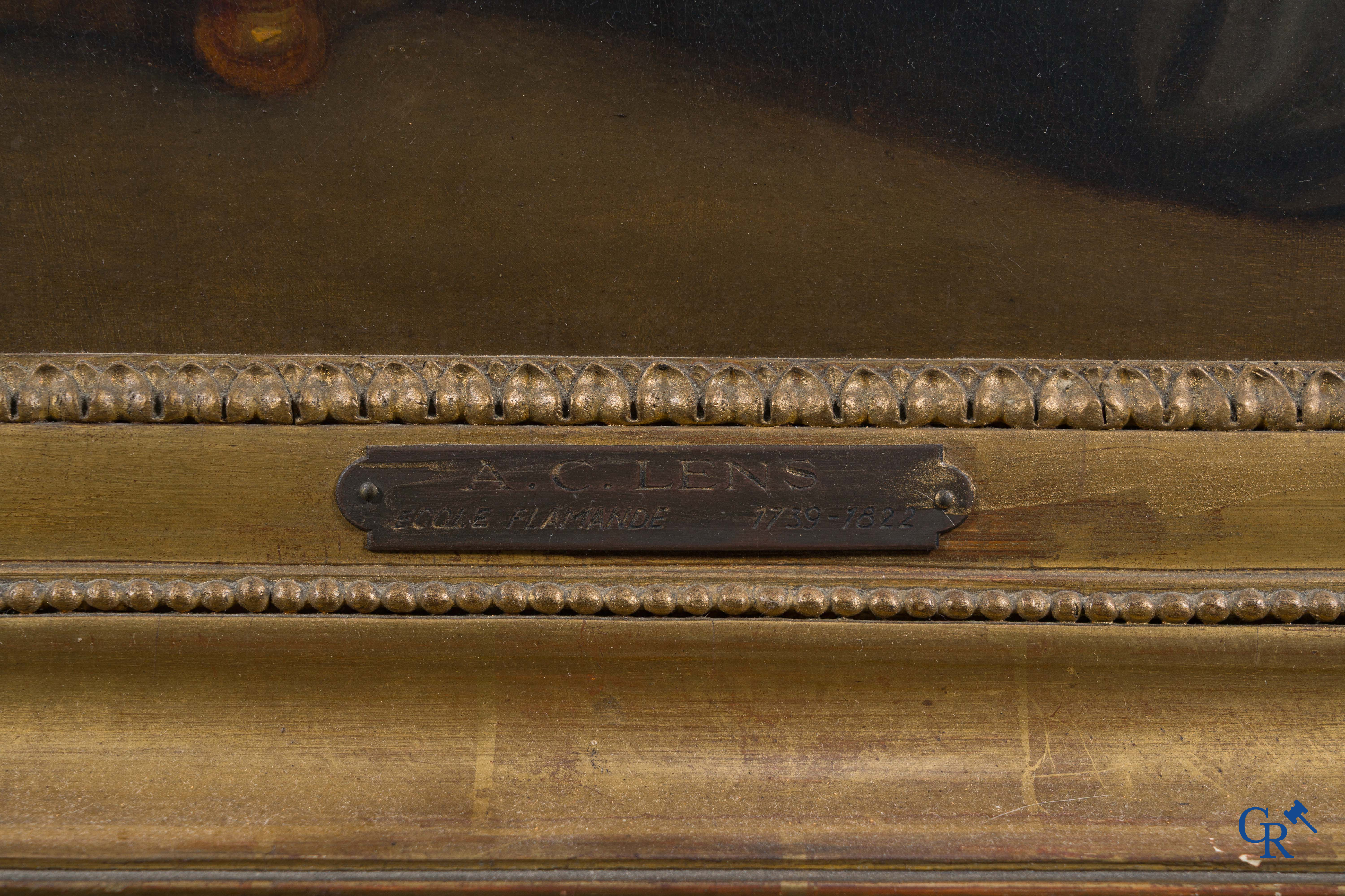 Andries Cornelis Lens (1739-1822) Olie op doek. Schilderij in de typische neoklassieke stijl.