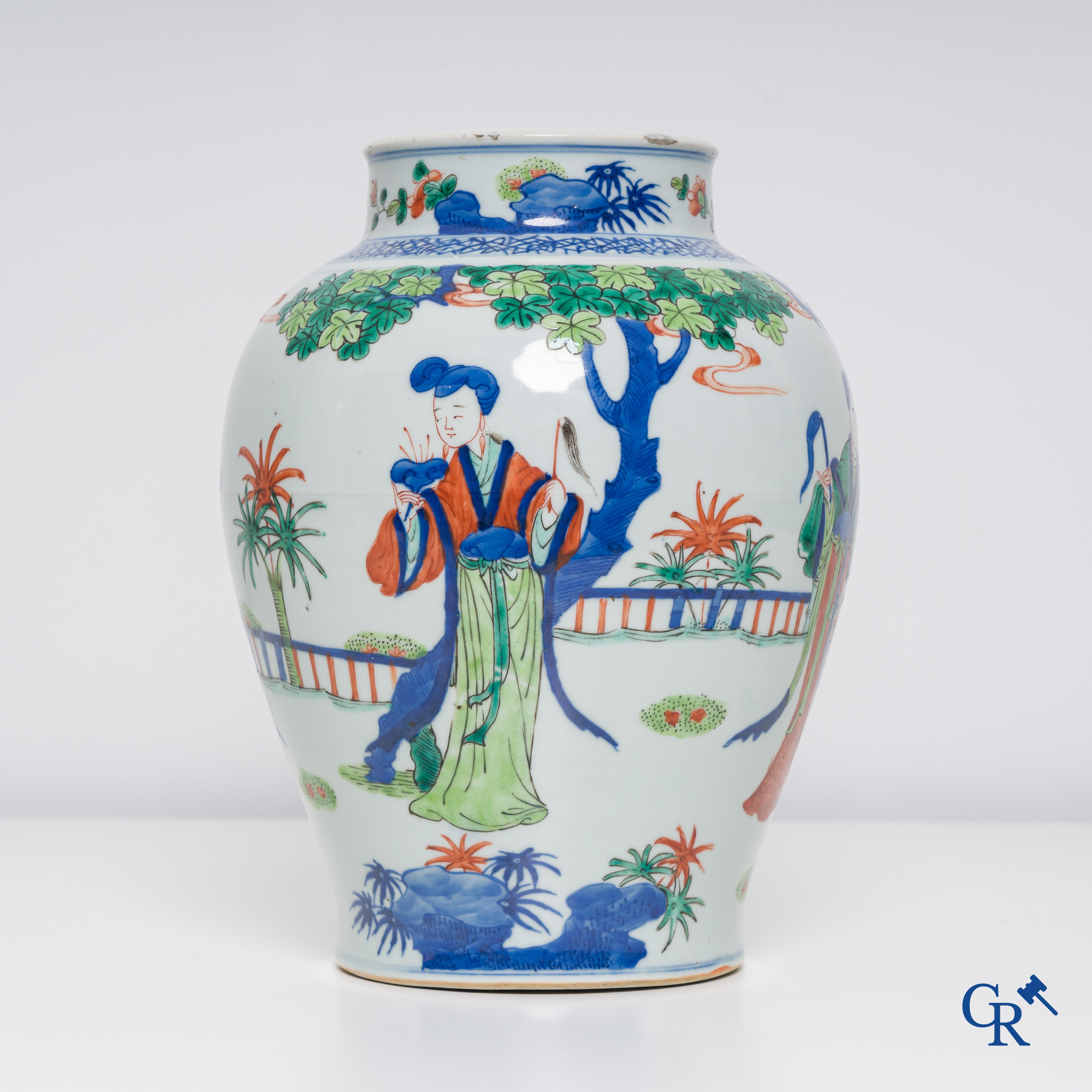 Asian Art: Chinese porcelain. A Chinese wucai vase.