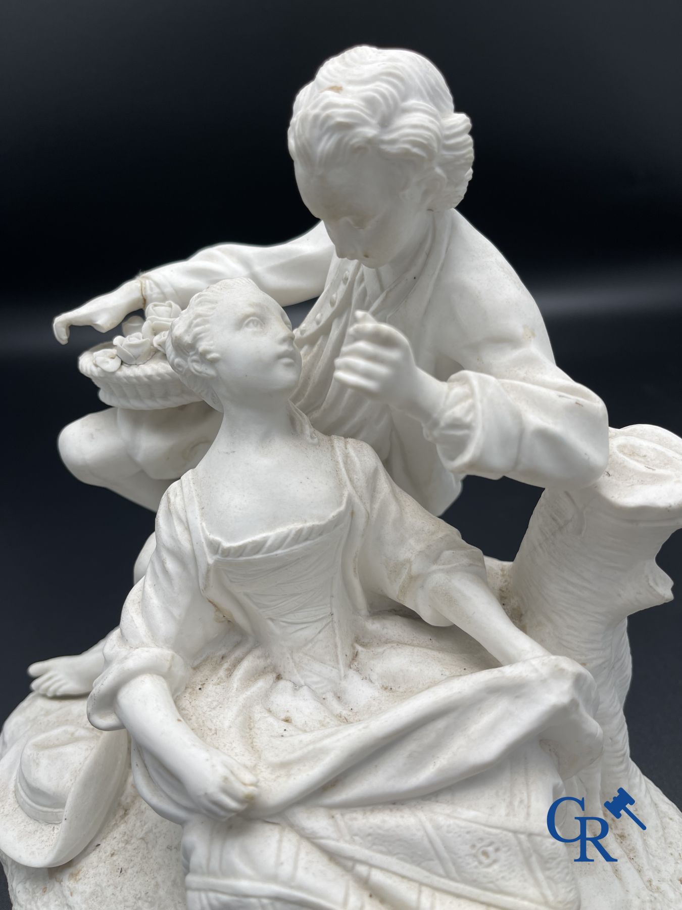 Sèvres: Biscuit group in Sèvres porcelain. late 18th century.