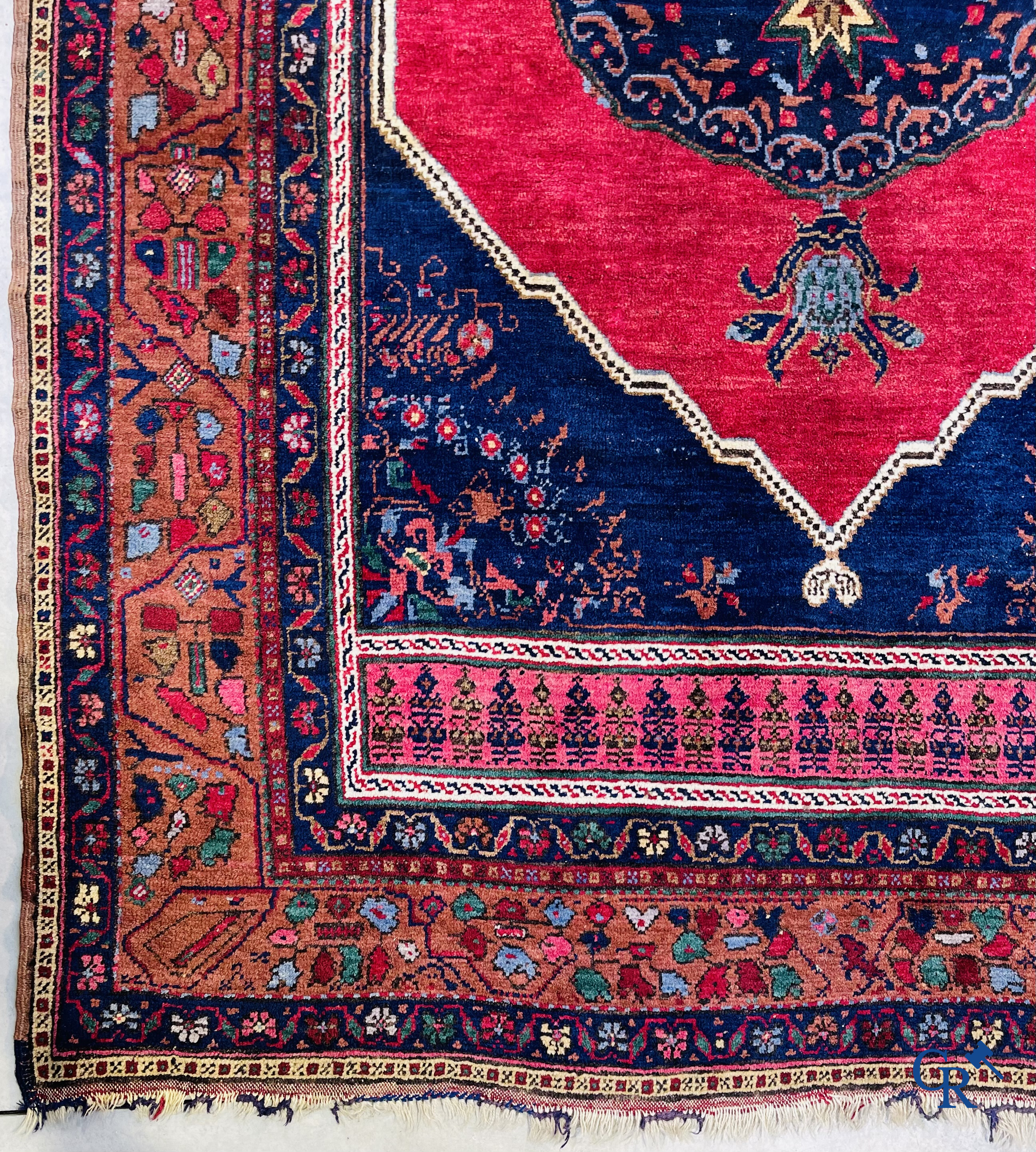 Oriental carpets, 2 antique hand-knotted Oriental carpets.