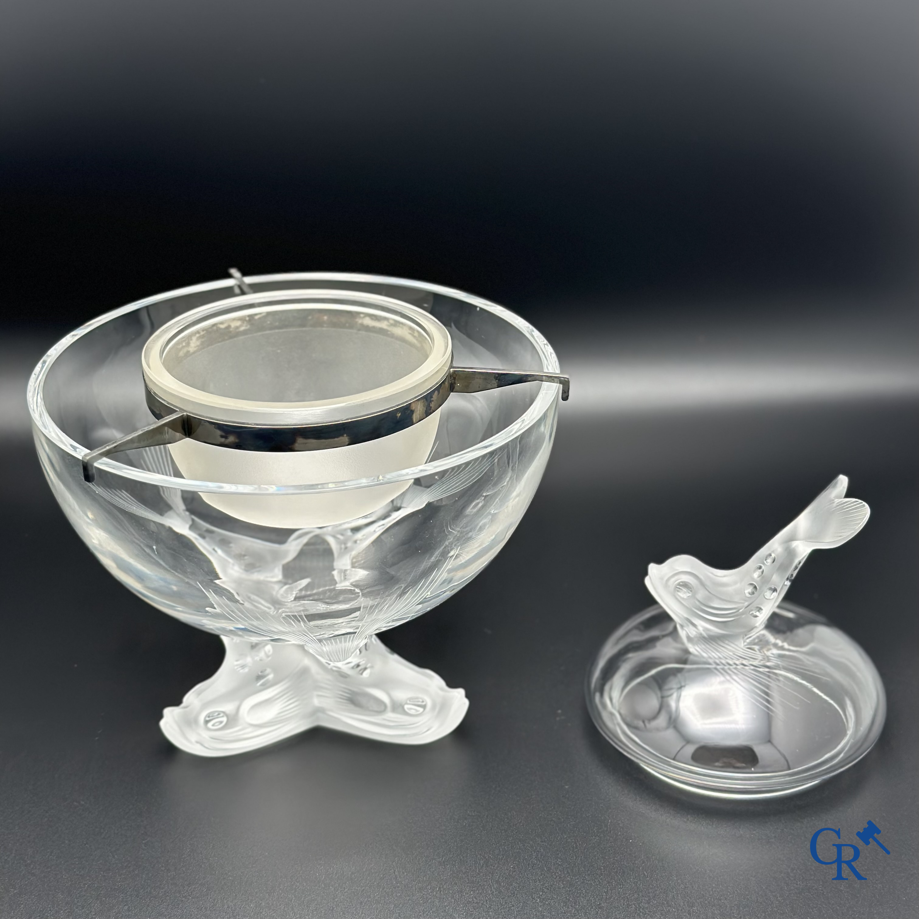 Lalique France: Caviar bowl. Signed.