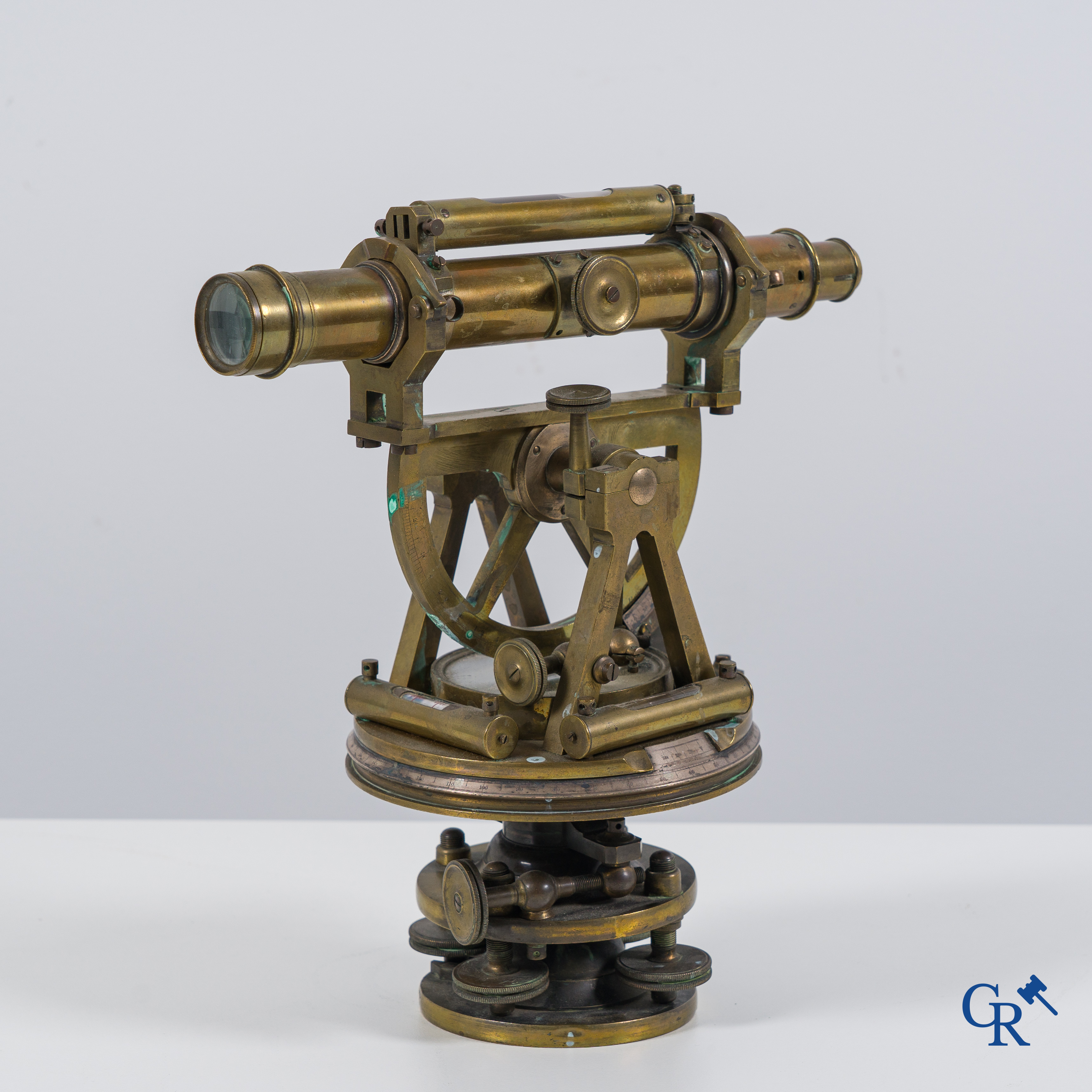 Scientific objects: A theodolite made by Troughton & Simms in London.