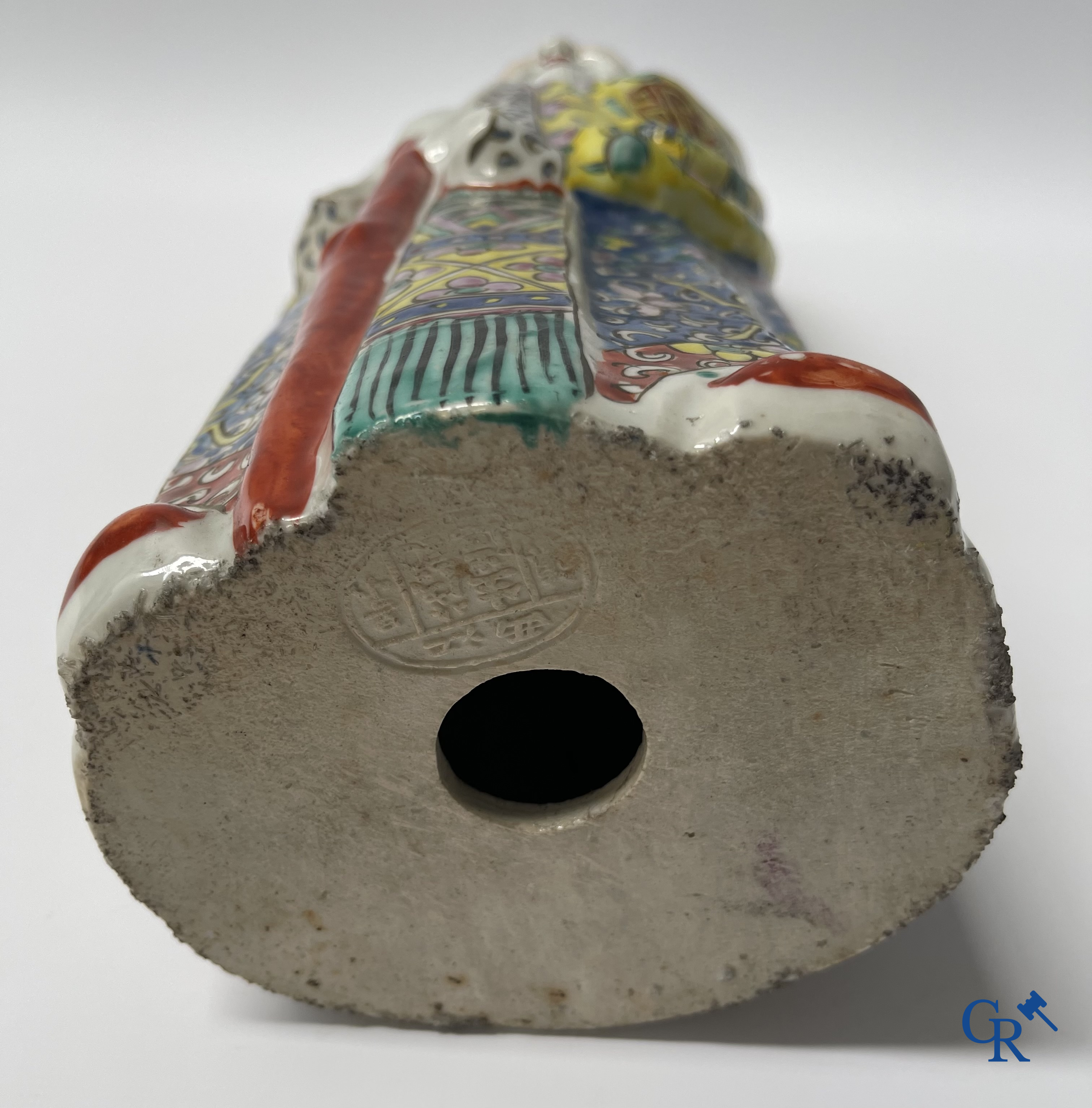 Aziatica, Chinees porselein. 3 Chinese famille rose figuren van onsterfelijken. 19de eeuw.