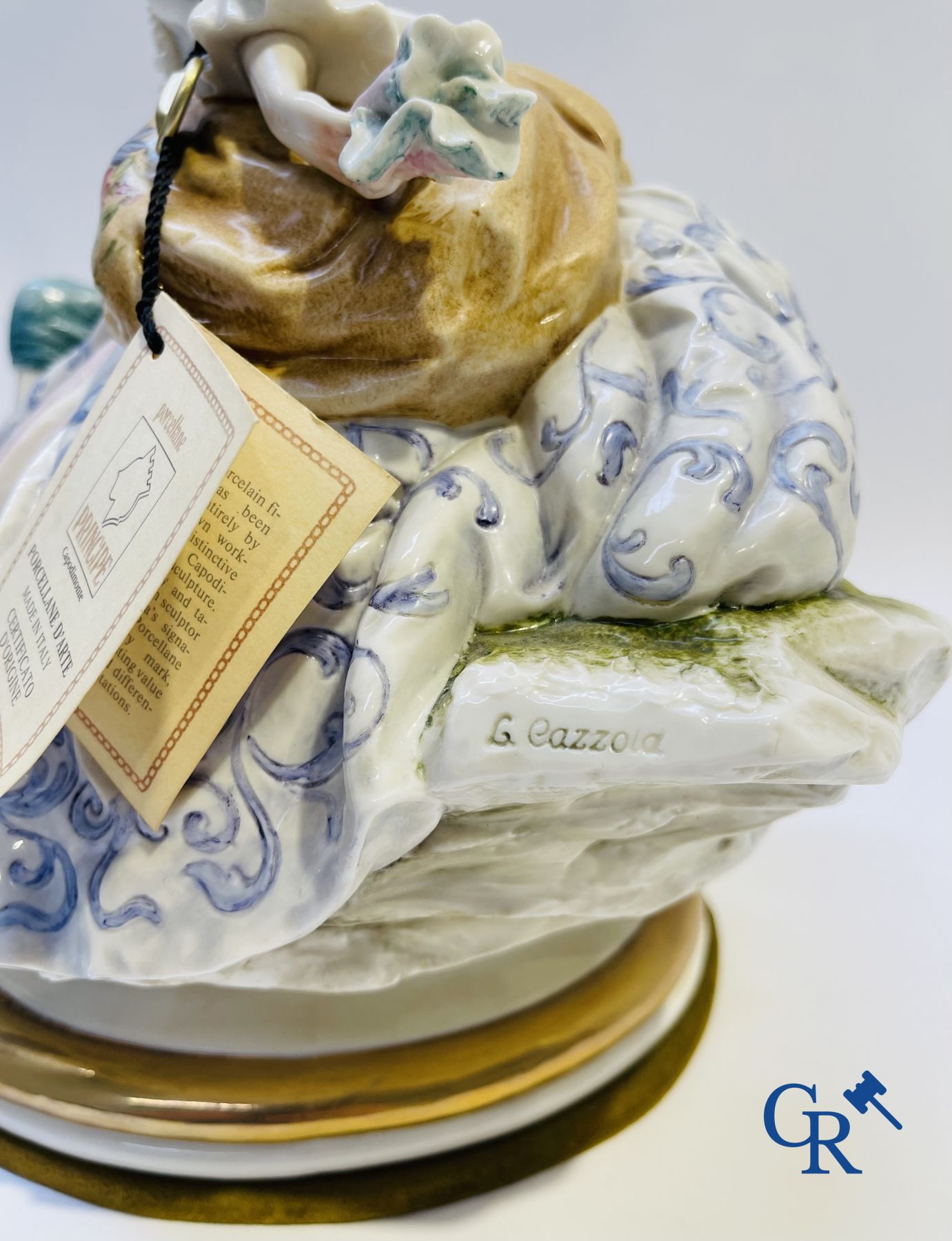 Porcelain: Capodimonte: Exceptional group in Italian porcelain with lace.