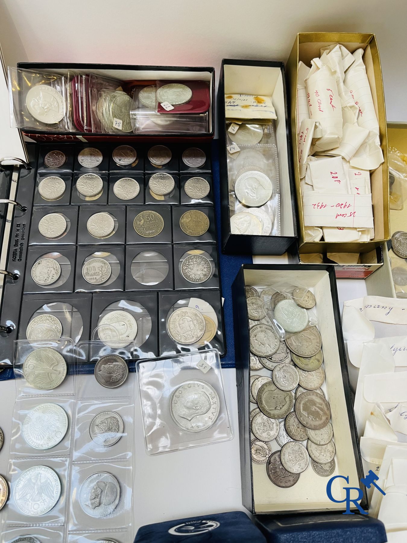 Coins: Large lot of various coins in silver, copper and nickel.