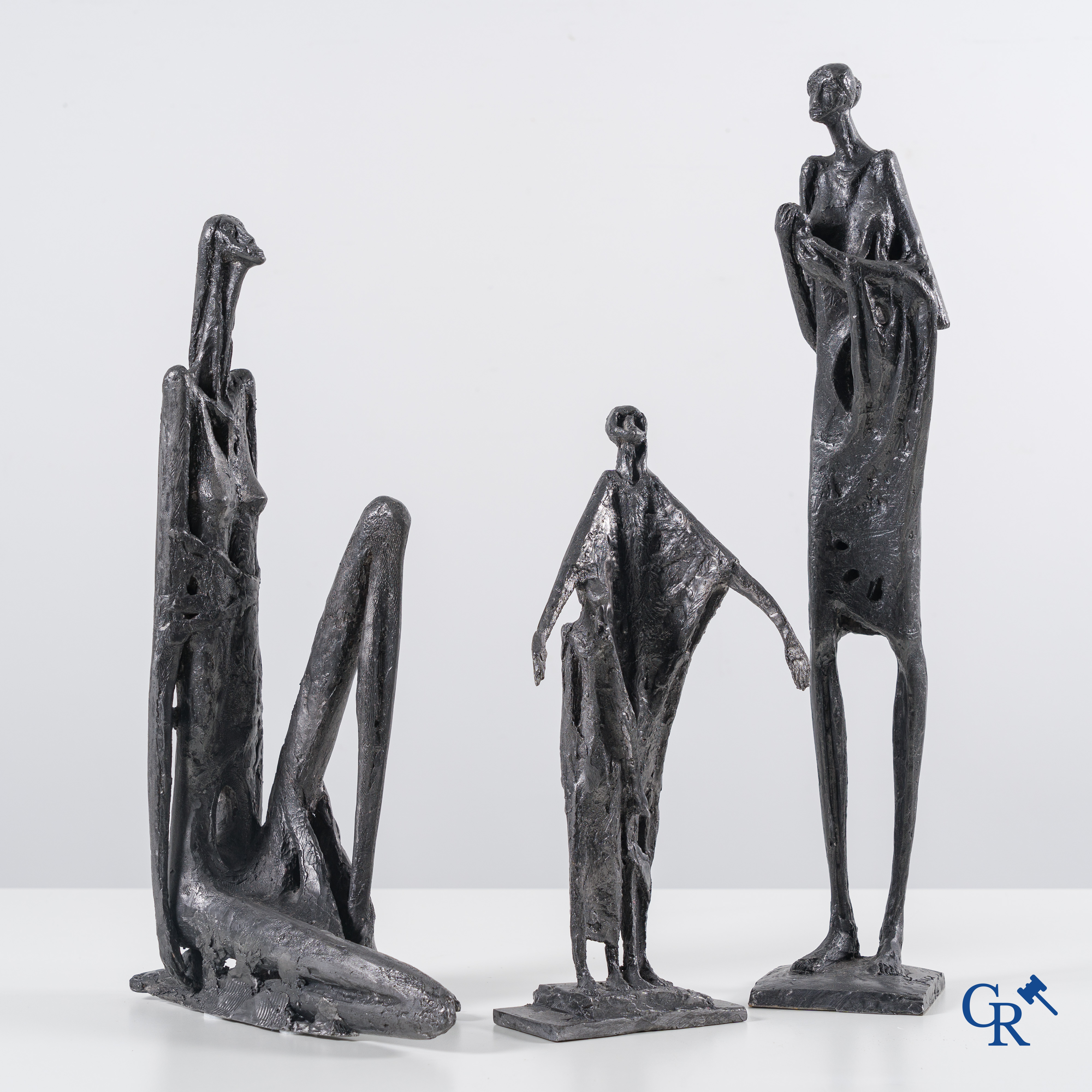 André Fricx (Tournai 1928): 3 sculptures cast in the lost wax technique. Signed Fricx.