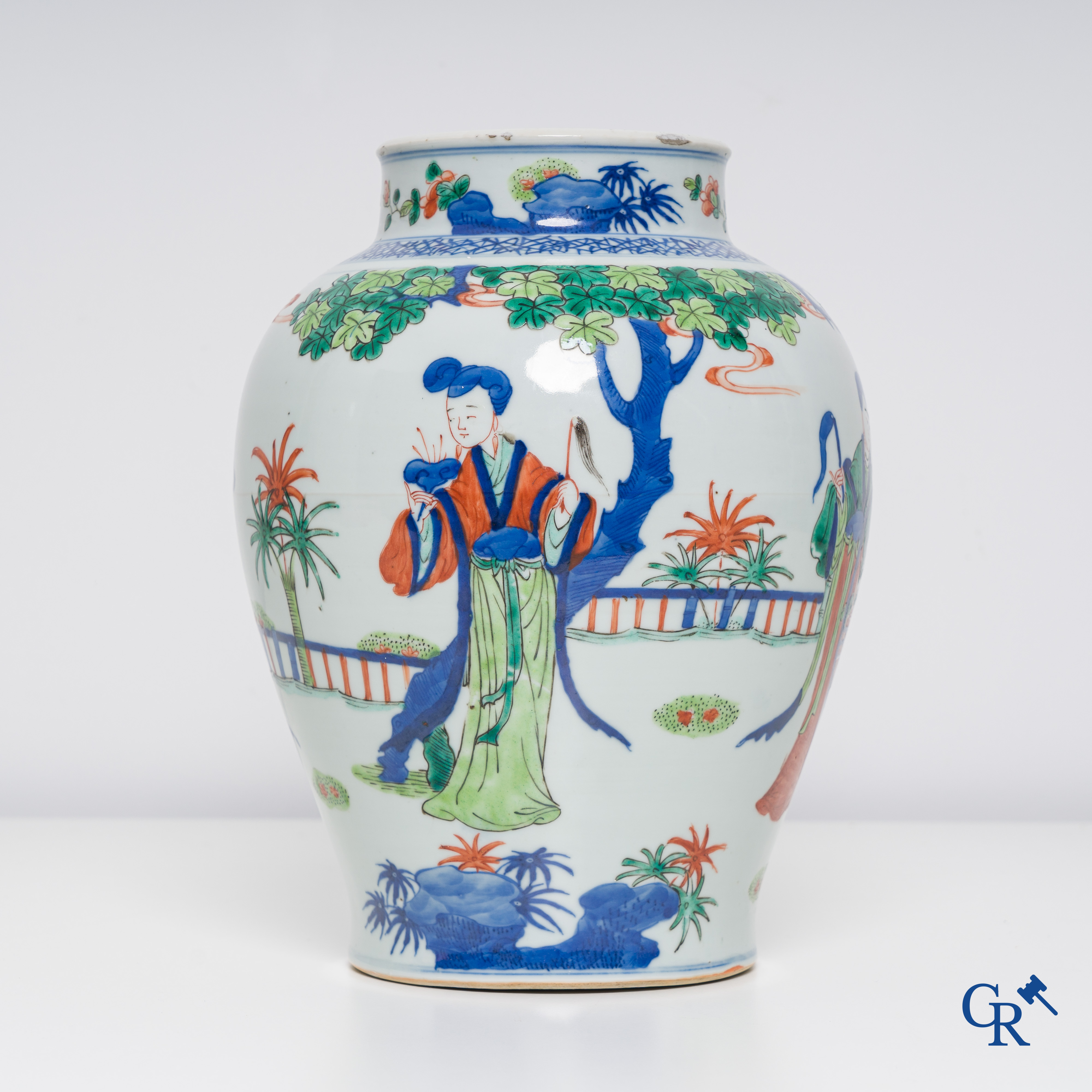 Asian Art: Chinese porcelain. A Chinese wucai vase.