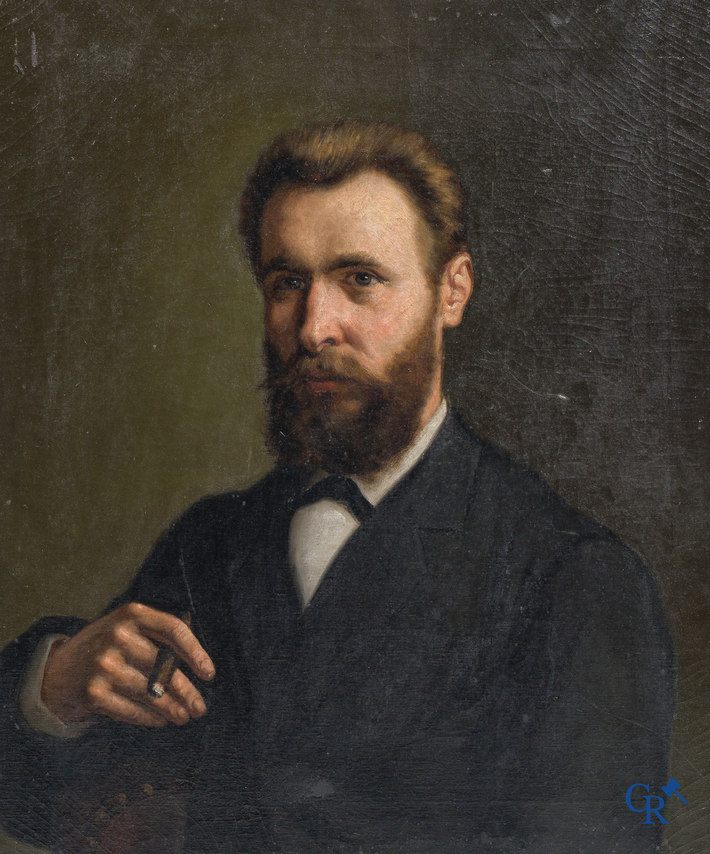 Un lot de 2 portraits. Huile sur toile. XIXe siècle.