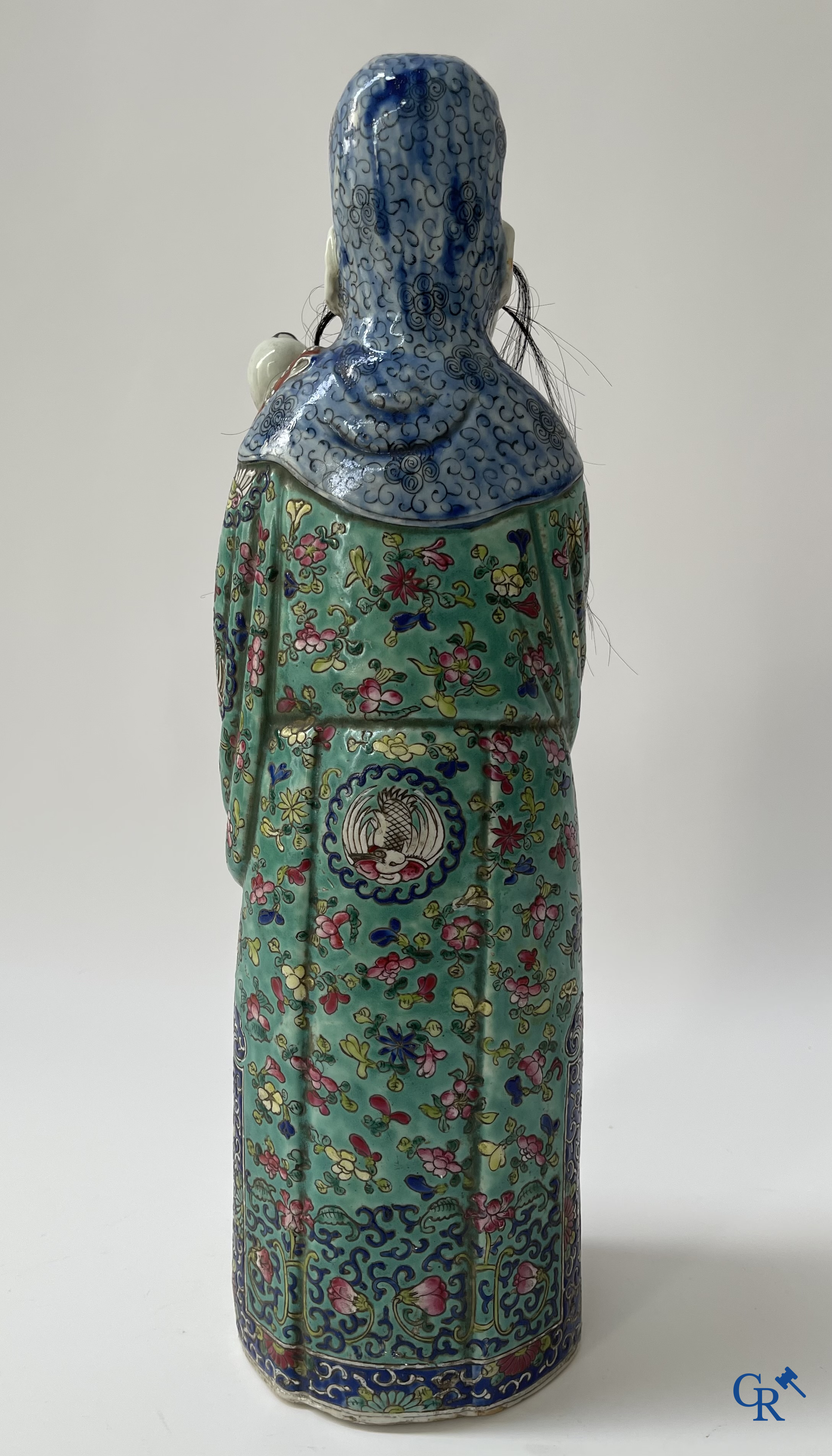 Aziatica, Chinees porselein. 3 Chinese famille rose figuren van onsterfelijken. 19de eeuw.